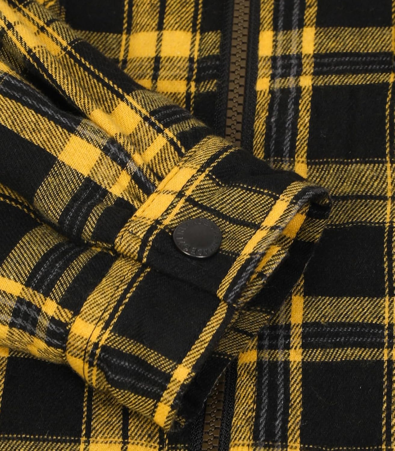 Lisskolo Men's Sherpa Flannel Jacket with Hood Plaid Zip Up Fleece Lined Hooded Shirt Jackets for Men - Image 5