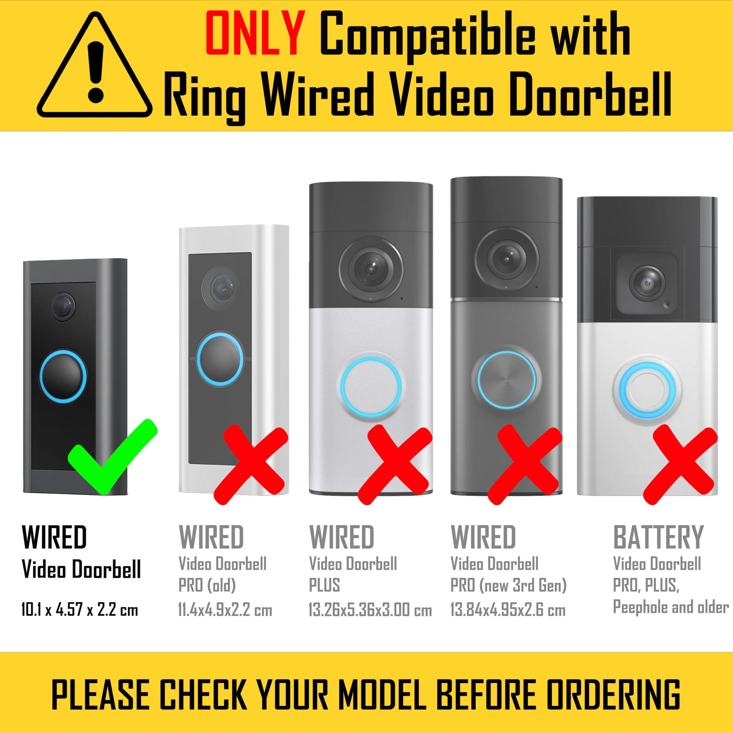 Compatible con RingWired | Soporte de montaje en esquina | Ángulo de 45° | Ajuste delgado, fuerte