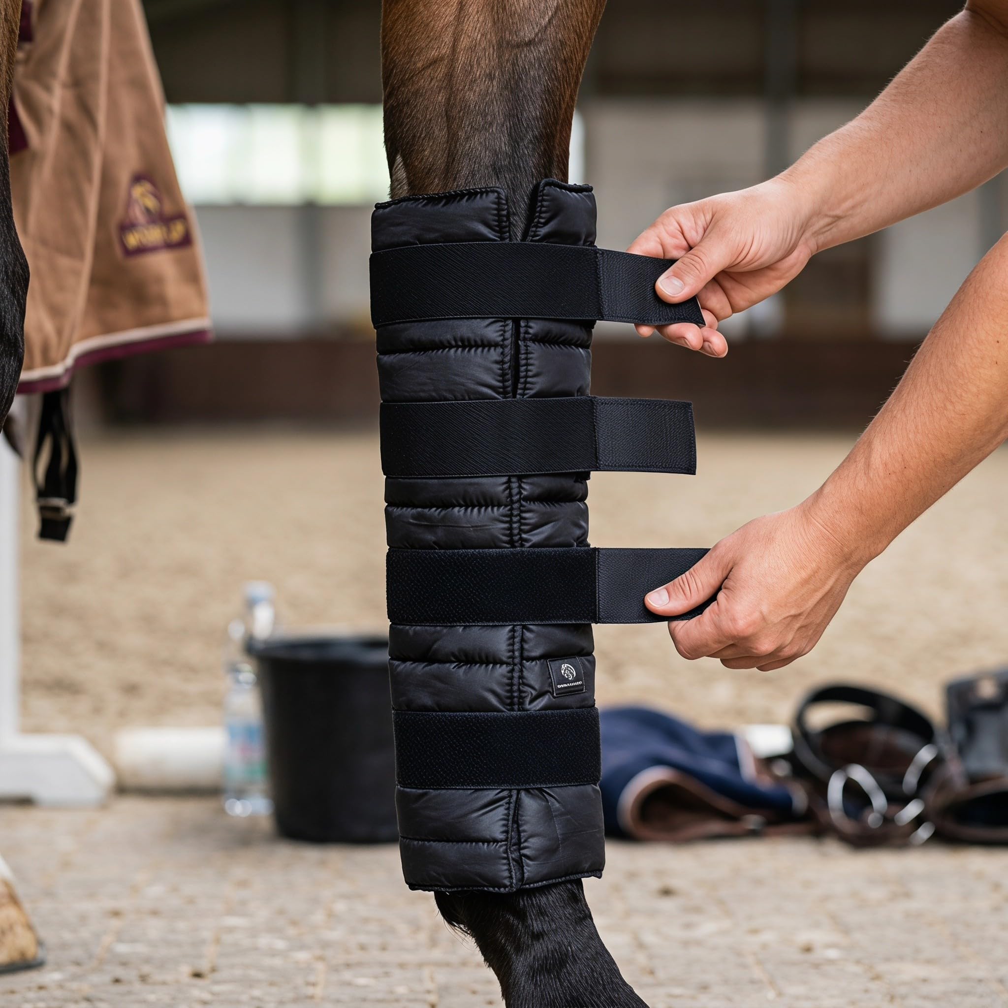 Lurrose Vendajes para patas de caballo, botas de hielo para patas de caballo, perfectas para el entrenamiento ecuestre y el uso diario, cómodas y con soporte de calidad para la recuperación de