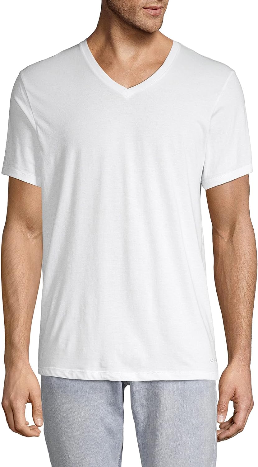 Calvin Klein Men`s Classic Fit Cotton V-Neck T-Shirts 3 Pack - Image 2