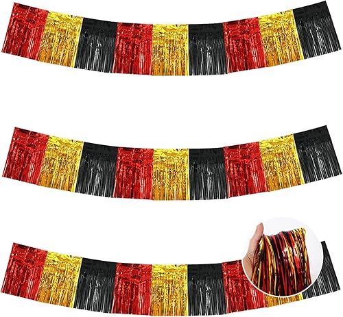 Miniatura 36 de BEISHIDA 3 Paquetes de Guirnalda de Flecos de Lámina Metálica Arcoíris Oscuro para Colgar en la Pared, Banderas de Oropiel para Halloween, Flotas