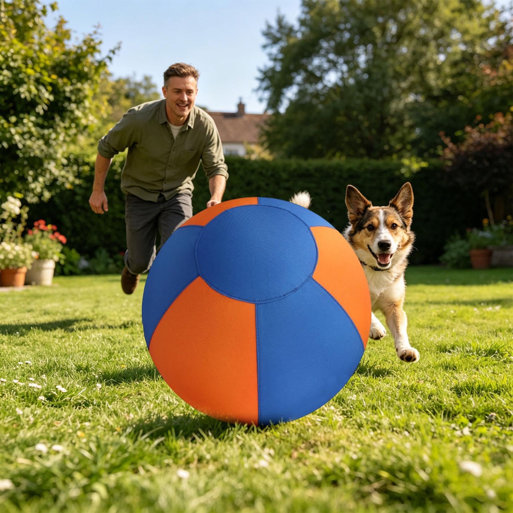 Herding Ball für Hunde, Interaktiver Hundespielzeugball(M, 55CM)