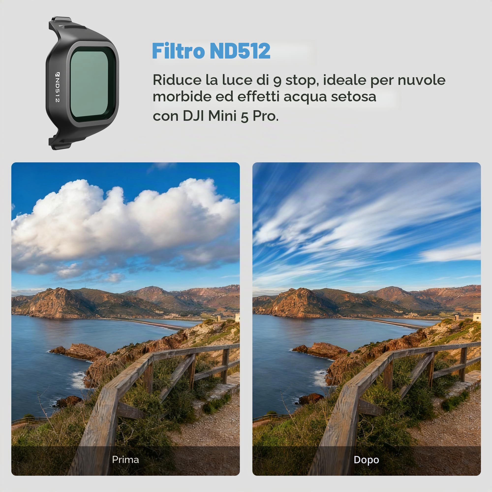 Freewell All Day - Confezione da 6 filtri ND per DJI Mini 5 Pro - ND16, ND32, ND64, ND256, ND512 e ND1000 - Controllo completo della luce per riprese aeree cinematografiche