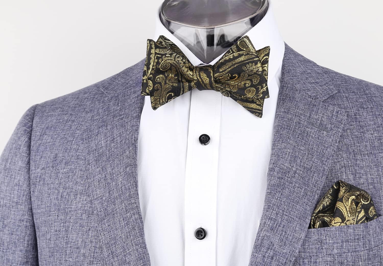 Alizeal Men's Paisley Cummerbund and UNTIED Bow Tie Hanky Set - Image 5