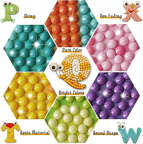 Miniatura 4 de OMDBAGD Juego de 36 calcomanías de pintura de diamantes con números de letras 5D, arte de diamantes, calcomanías del alfabeto, manualidades con