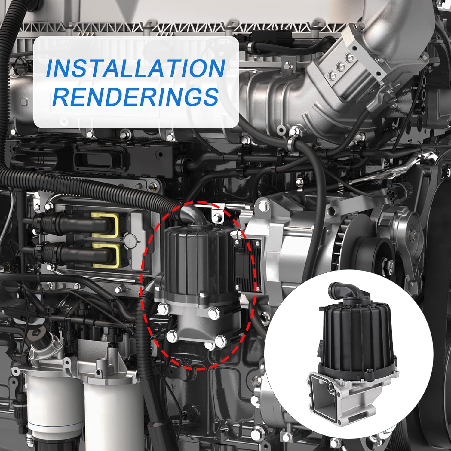Crankcase Ventilation Oil Separator with Gasket Compatible with Volvo D13 Replace# 22877306, 21373547, 20532891