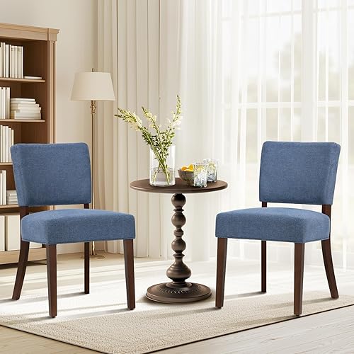 Miniatura 16 de COLAMY Juego de 6 sillas tapizadas para comedor, sillas modernas de cocina con respaldo, sillas laterales de comedor de estilo granja con patas de