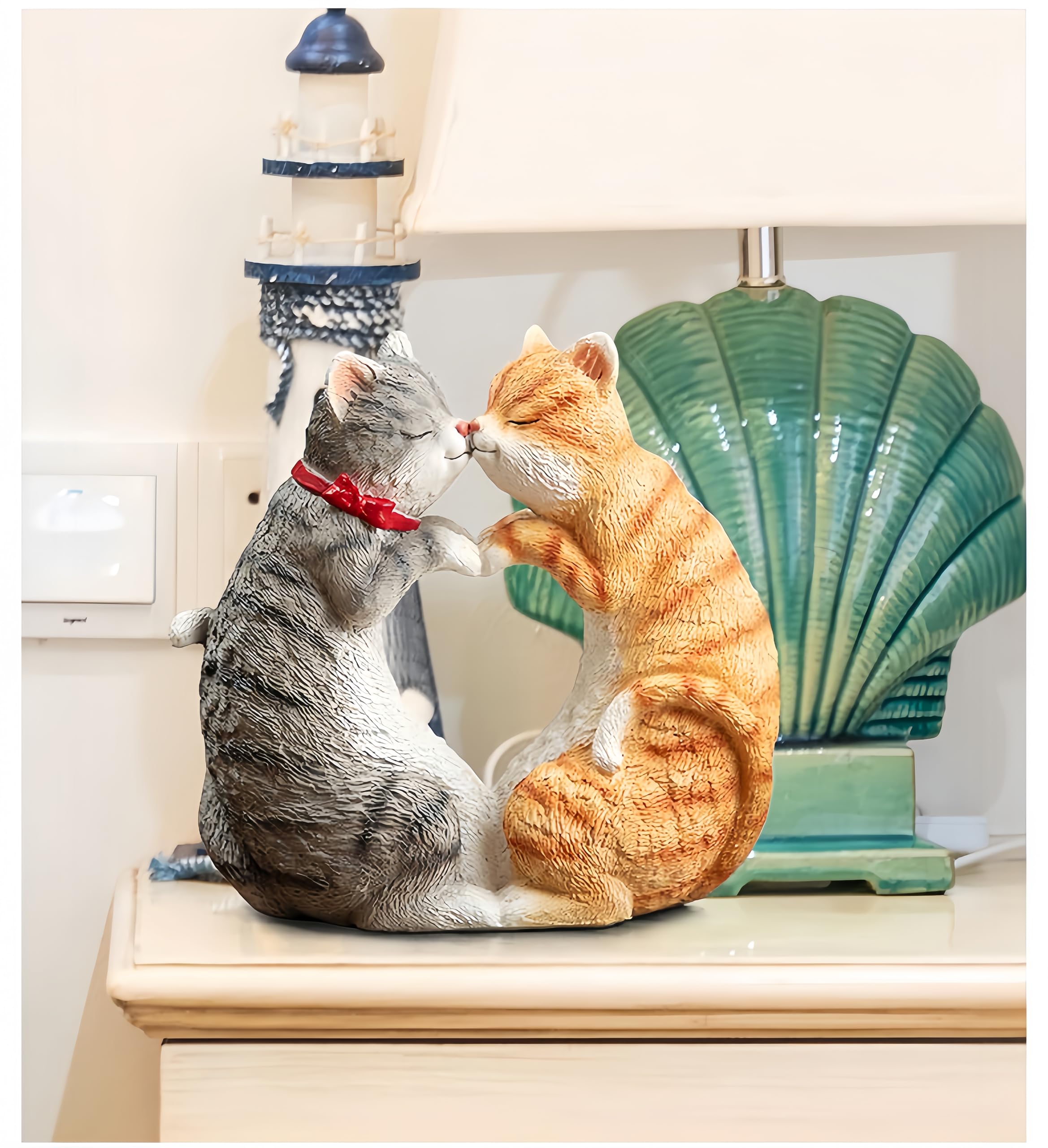 セット お座り 猫 置物 オブジェ カップル ペア 恋人 ネコ キャット ねこ Amazon.co.jp: DEMERY キス猫置物樹脂 ウェディング猫 キス猫ペア