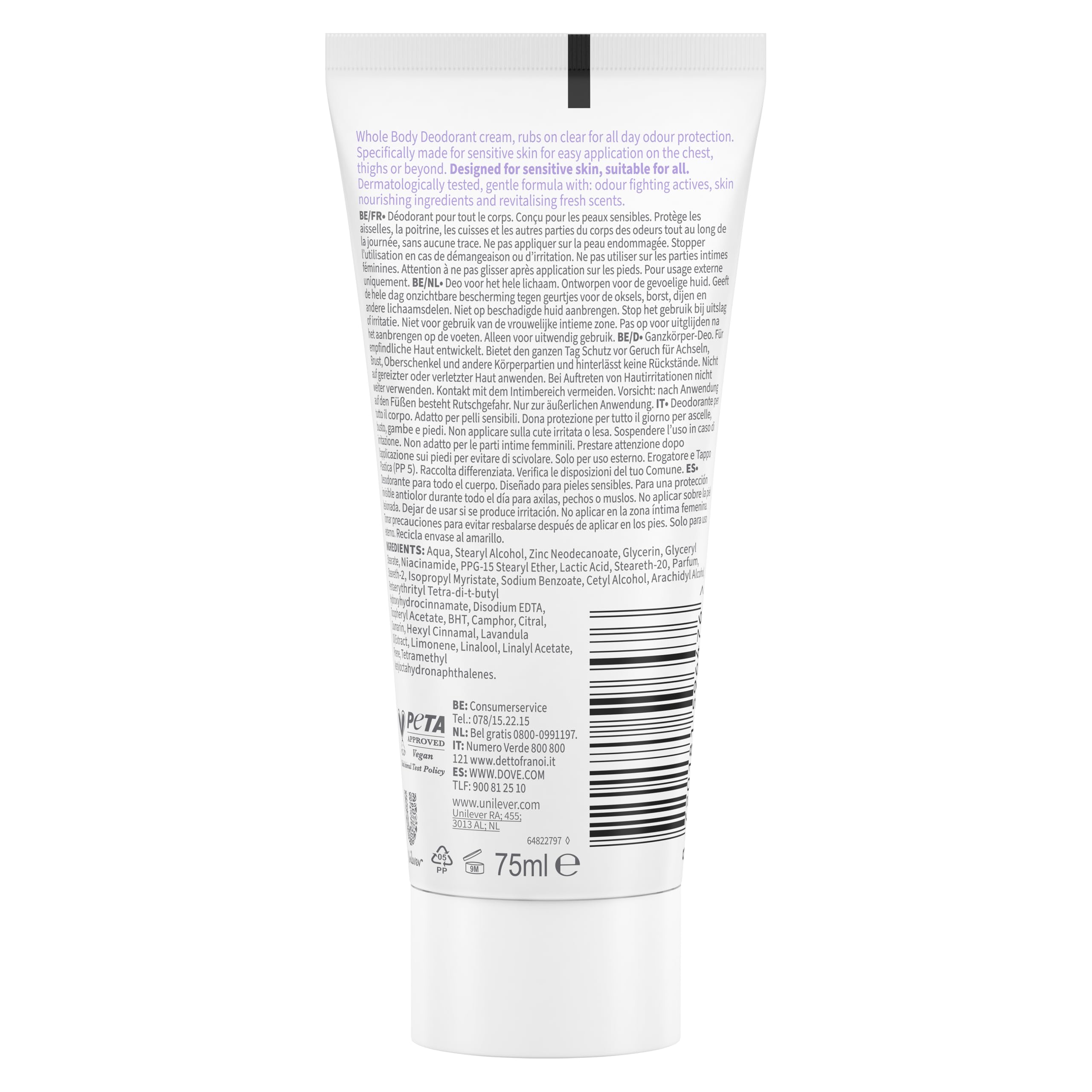 Dove Crema All Over Body Lavender 75 ml
