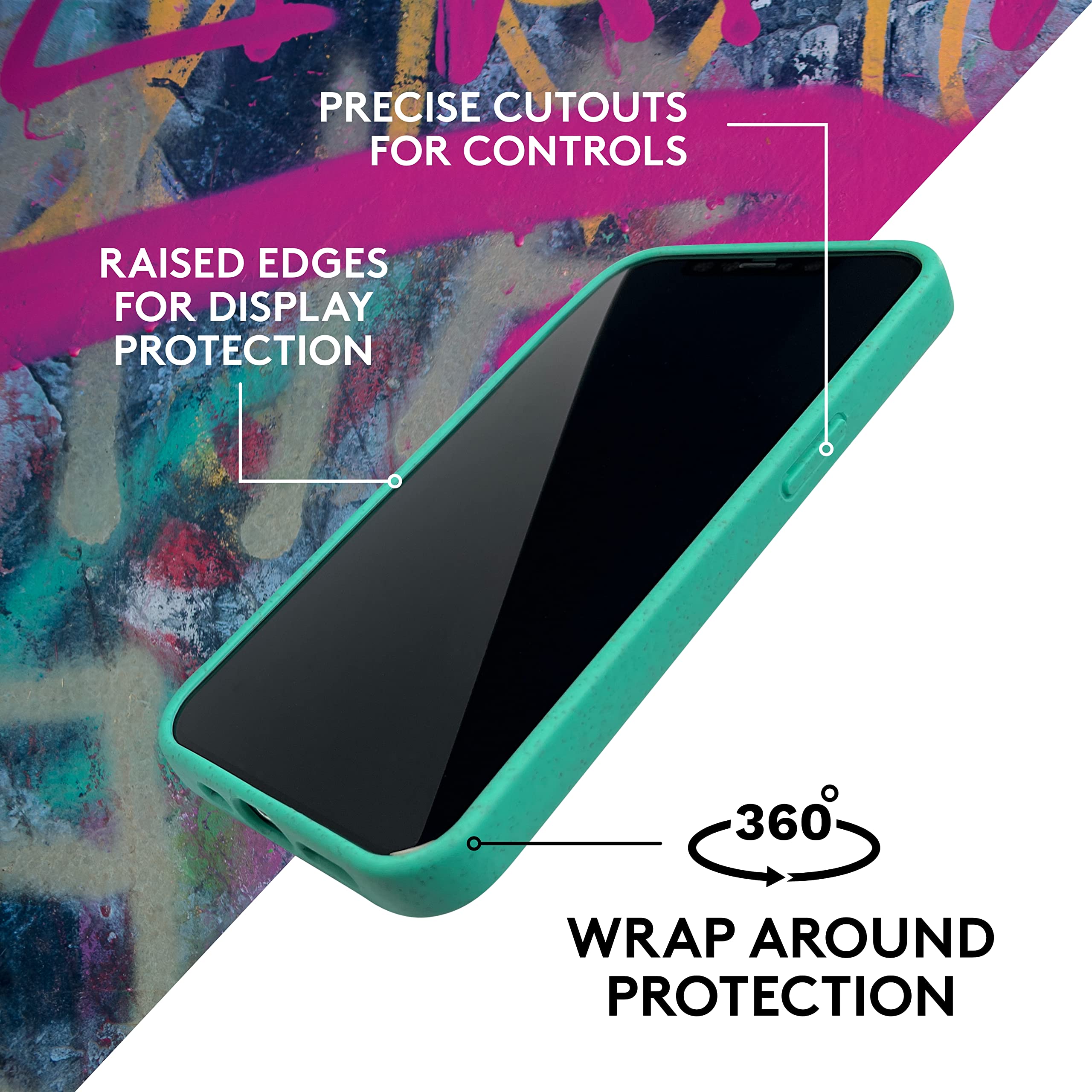 Custodia Ecologica Loam & Lore Per IPhone XR – Biodegradabile, Verde Menta, Protezione Antiurto - 3