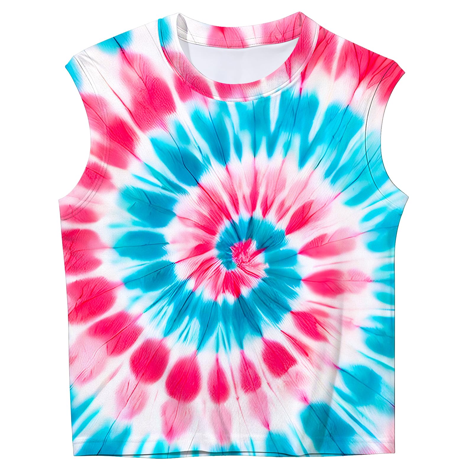 Kids Tie Dye Tank Top Sleeveless Summer Shirt 6-14 Years