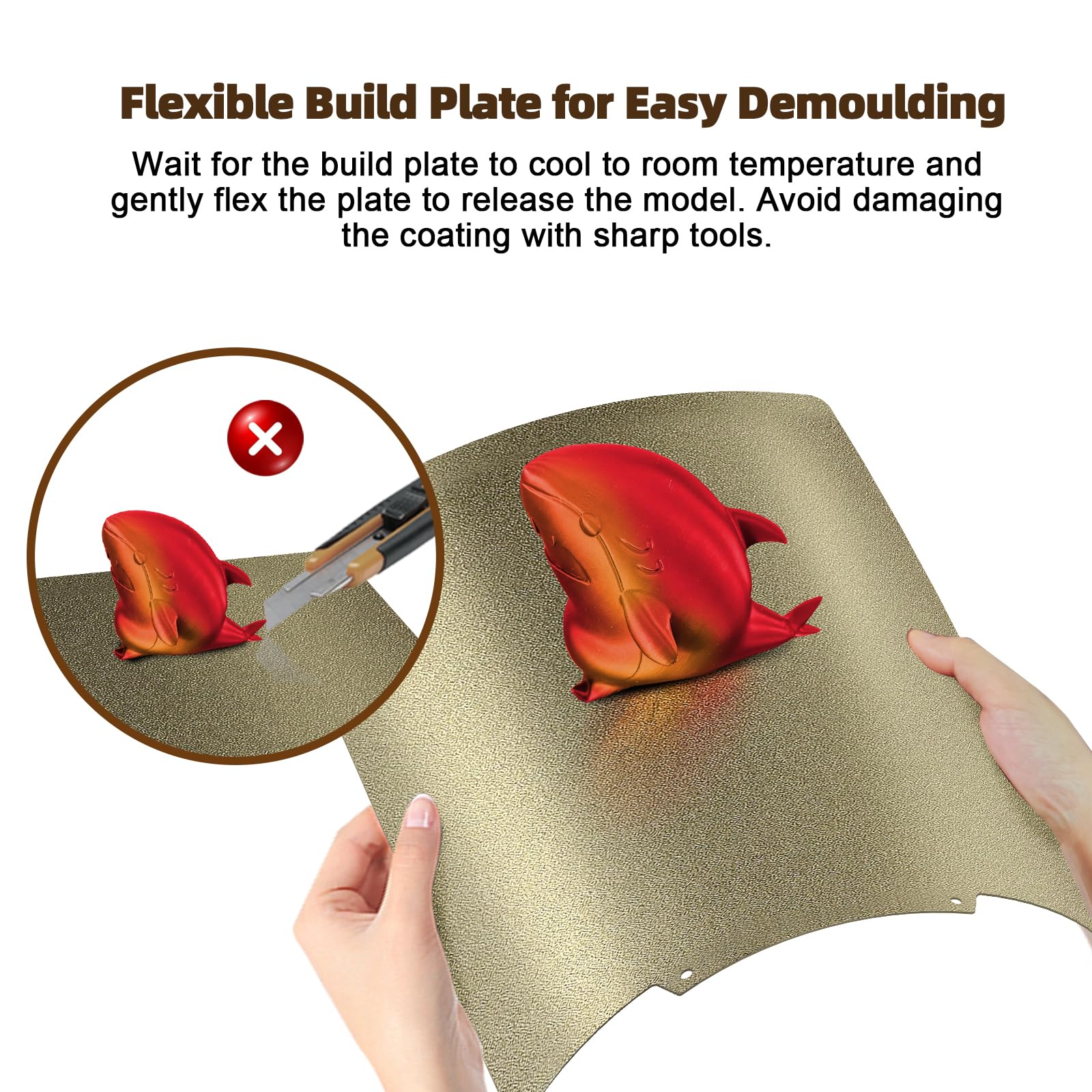 IdeaFormer Flexibles, doppelseitiges PEI-Federstahlblech, abnehmbares Blech, strukturierte Oberfläche mit magnetischer Basis für 3D-Drucker-Heizbett (235 x 235)