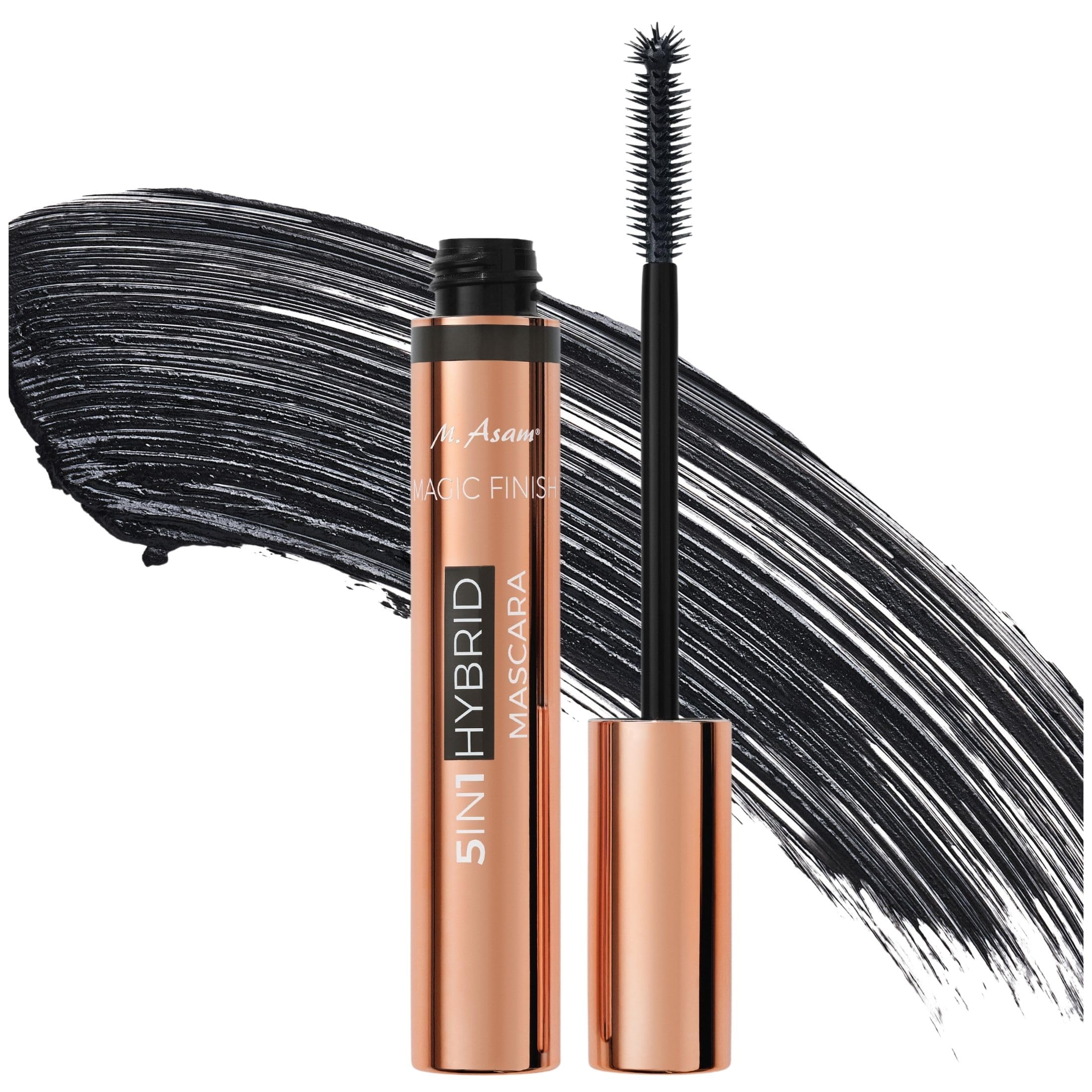 MAGIC FINISH 5in1 Hybrid Mascara Deep Black - Mascara for volume, lengthening, definition, care & optimal shape, eye make-up with nourishing argan oil & carnauba wax, 0.27 Fl Oz