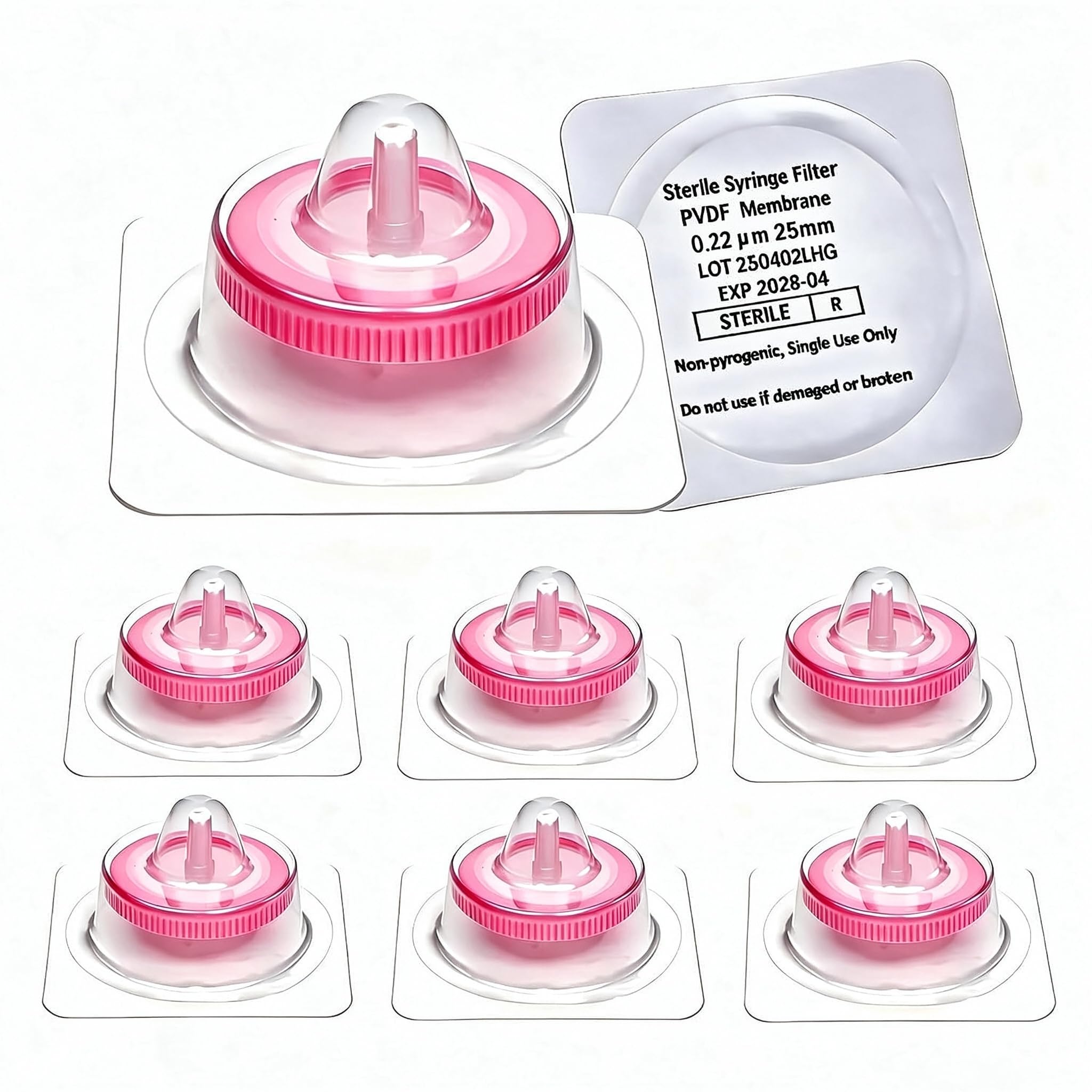 Sterile Syringe Filter PES 100 Pack, 0.22um Pore Size, 13mm Membrane Diameter, Hydrophilic Filtration High Throughput Sterile Packed Individually — Amazon image 10
