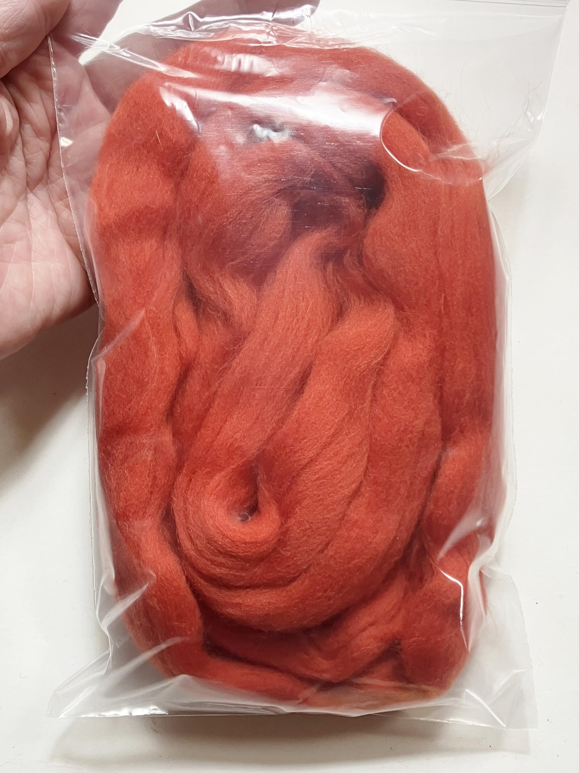 LM066-030 MOREZMORE Wool Roving for Needle Felting 30g 1 Ounce Cardinal RED Merino 100% Wool Fine Grade