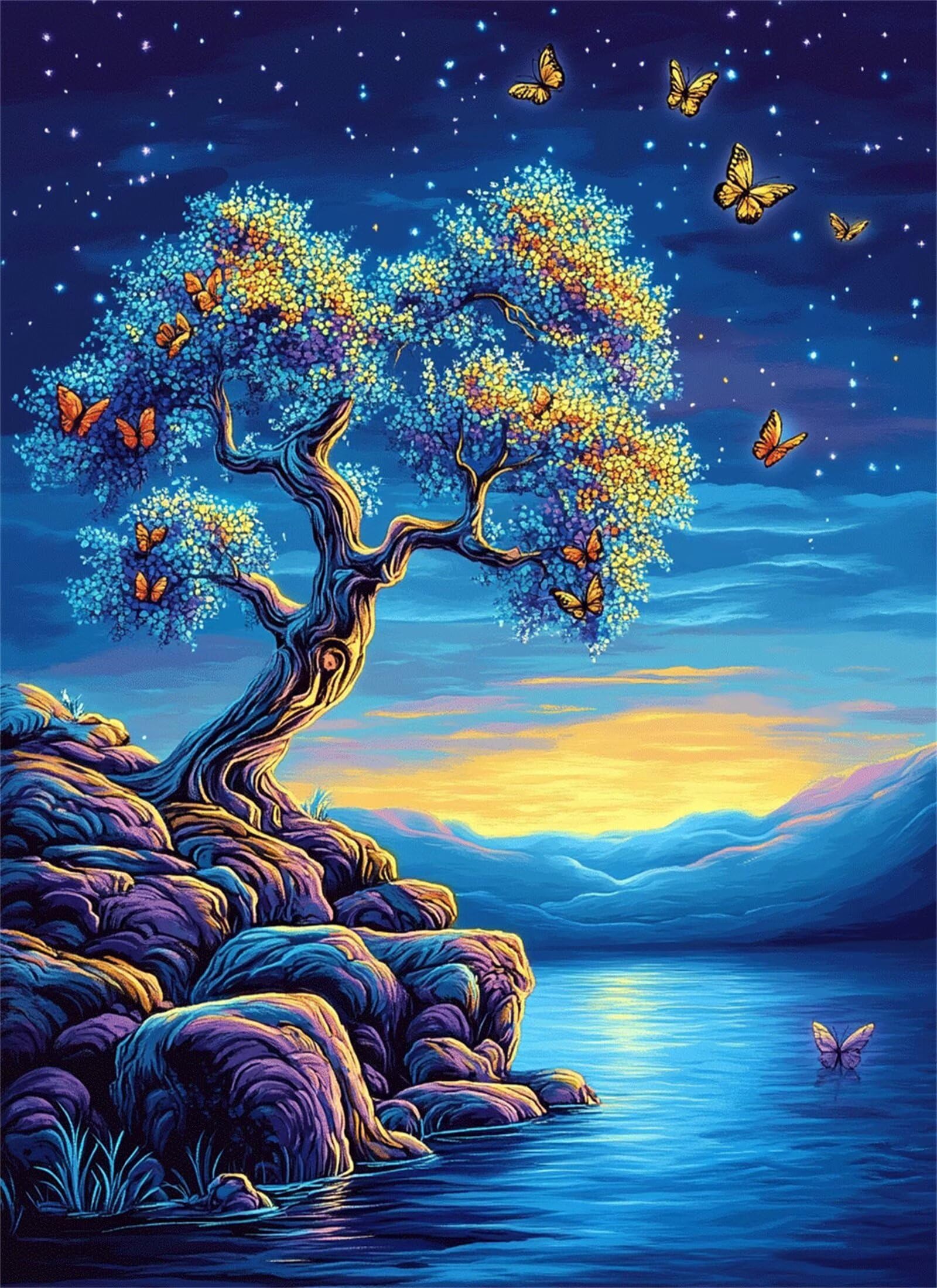 Puzzle 3000 elementów dla dorosłych 3000 sztuk, gwiaździste niebo, gry edukacyjne, drewniane puzzle, drzewo, puzzle, prezenty dla nastoletnich chłopców w wieku 14-16 lat, 122 x 81 cm g-978