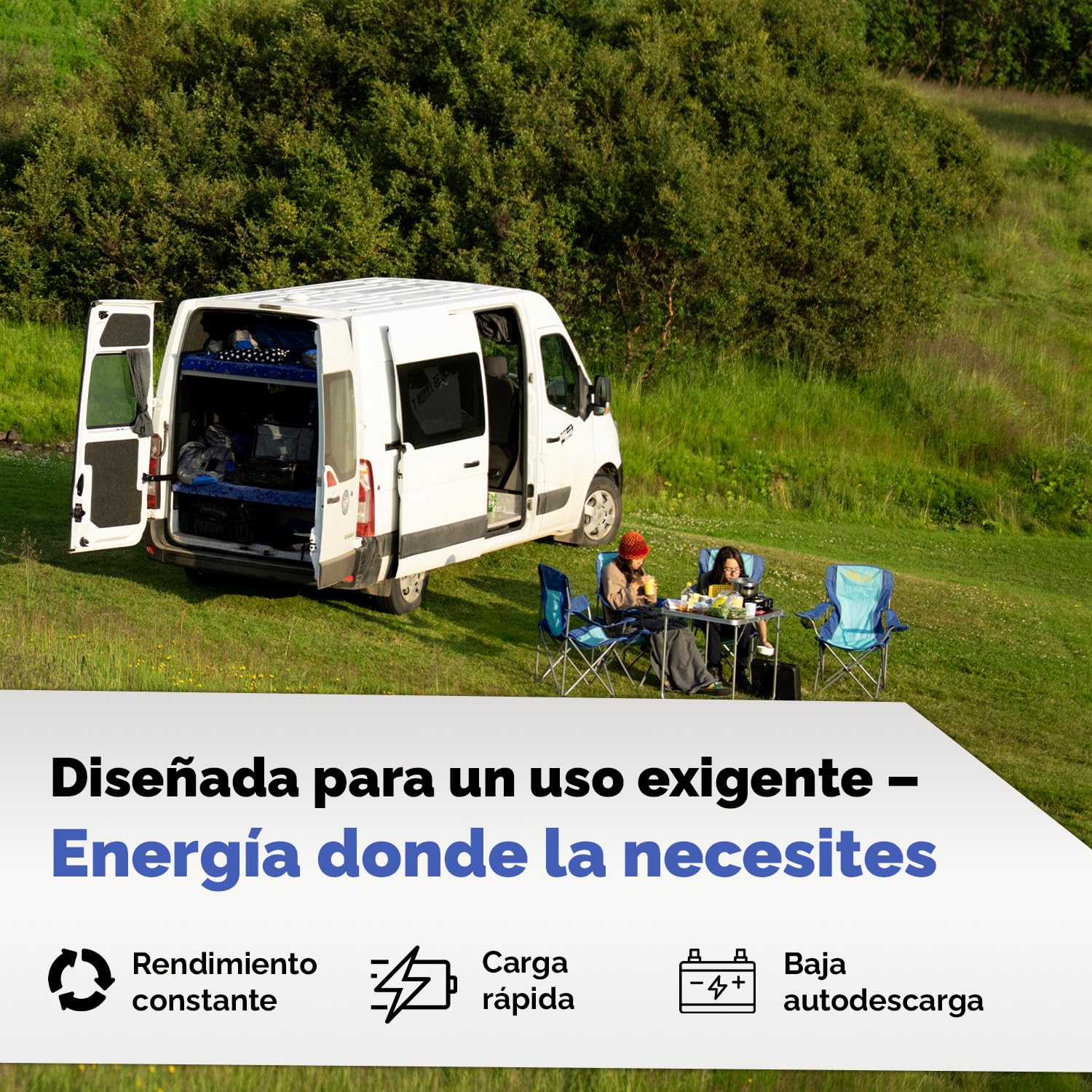 Electronicx batería AGM Caravan 12V 100Ah / 100 Ah deep cycle sellada sin mantenimiento, polo positivo a la derecha – batería para autocaravana, caravana, solar – 278×175×190mm