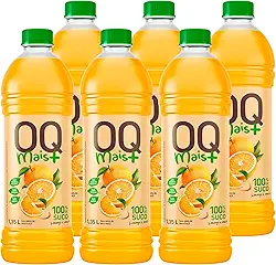 Suco OQ Mais+ PET 1,35 litros sem adição de açúcar e conservantes (Pack 6 Unid, Laranja + Maçã)