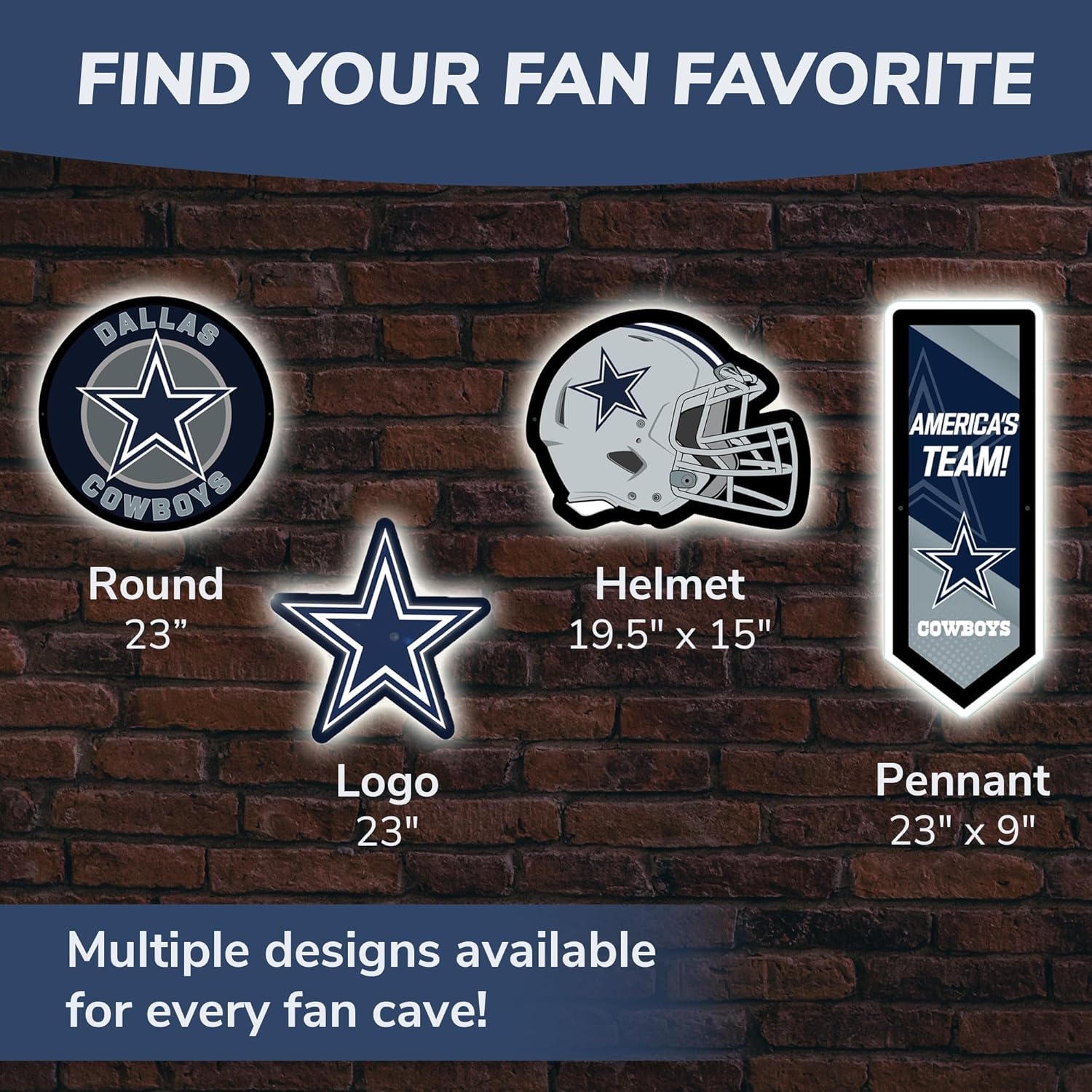 Evergreen NFL Dallas Cowboys Ultra-Thin LED Light Wall Sign Décor | Full Size Replica Helmet | - 19.5 x 15 Inches | Made in the USA - Image 4