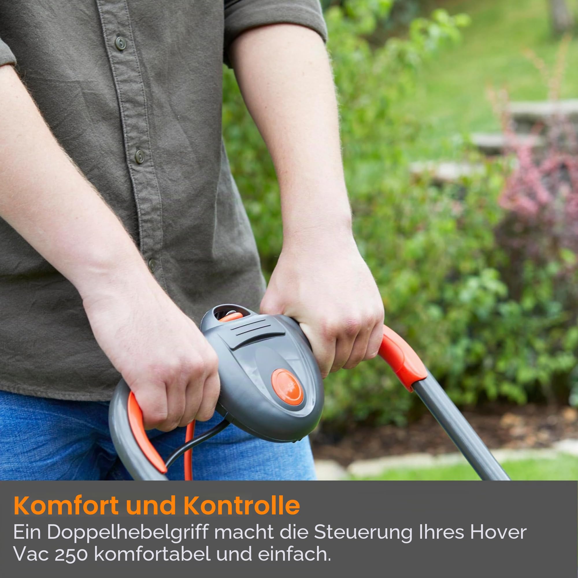 Flymo Hover Vac 270 Electric Hover Lawn Mower, 1400 W, 27 cm Cutting Width, 15 l Grass Box