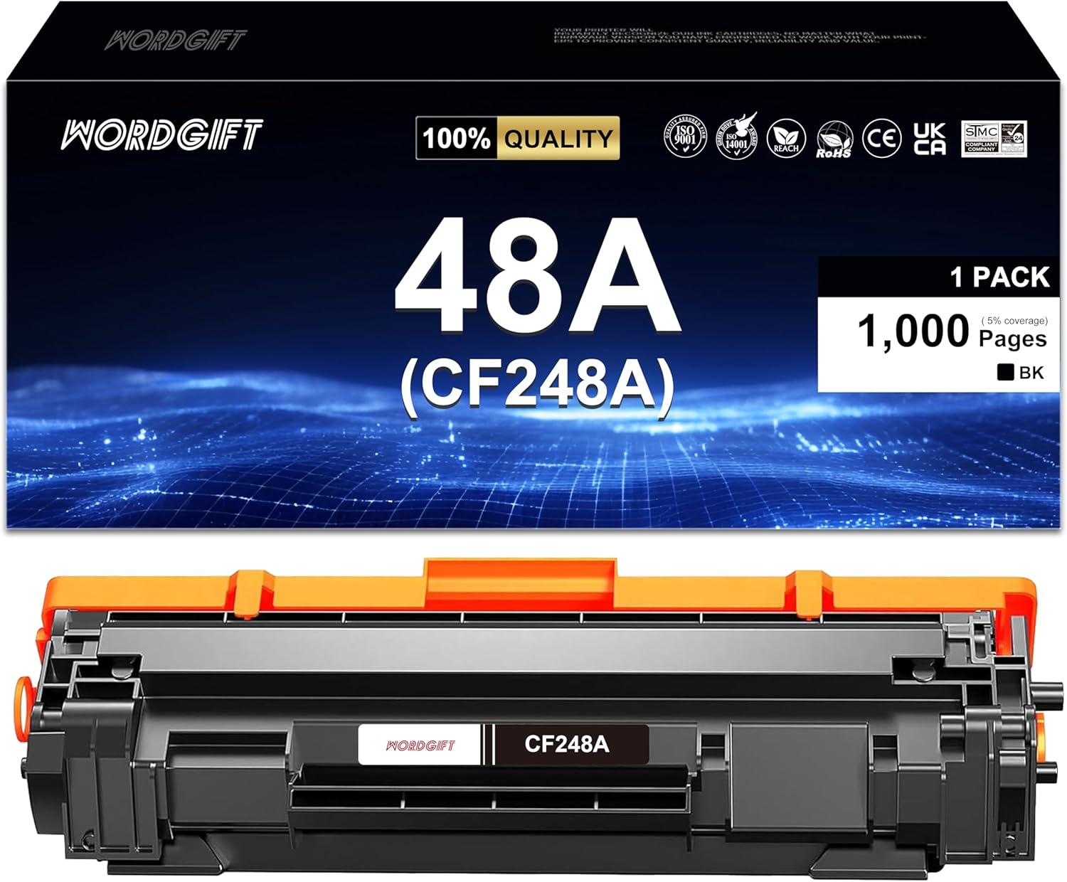 48A CF248A Compatible Toner Cartridge Replacement for HP 48A CF248A Work with Laserjet Pro M15w M15a M16w M16a Toner Laserjet MFP M28w M28a M29w M29a M30w M31w Printer (Black, 1 Pack) 248A 1PACK