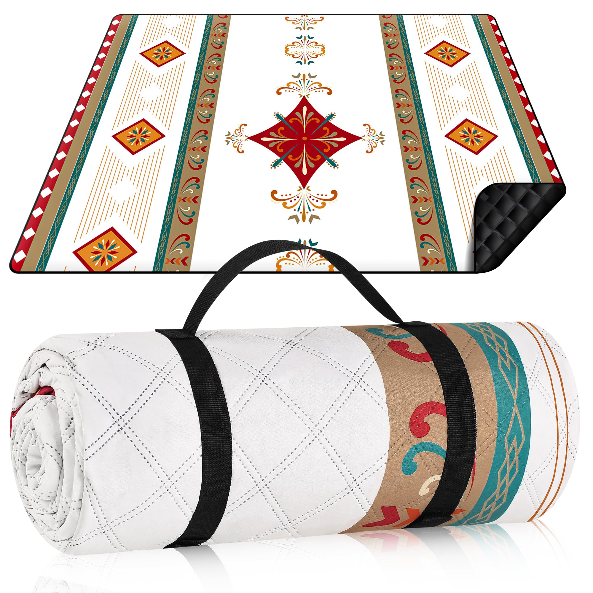 Coperta Picnic Impermeabile 200x200cm Lavabile in Lavatrice (Rosso)