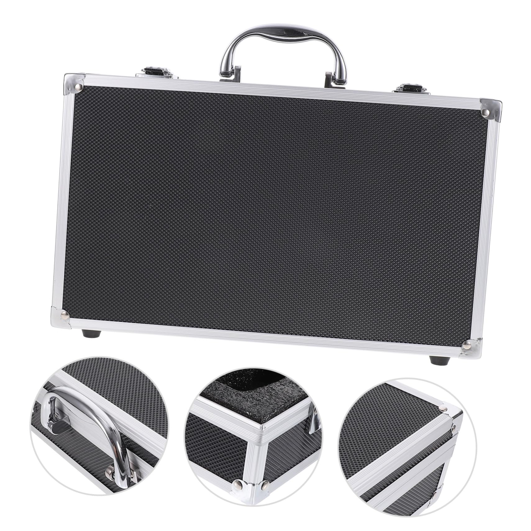 Gatuida Custodia per Microfono Rigida in Lega di Alluminio, 2 Pezzi | Nero, Struttura Multi-slot per Due Unità, Interno in Sponge, Leggera e Portatile per Recording e Karaoke Room