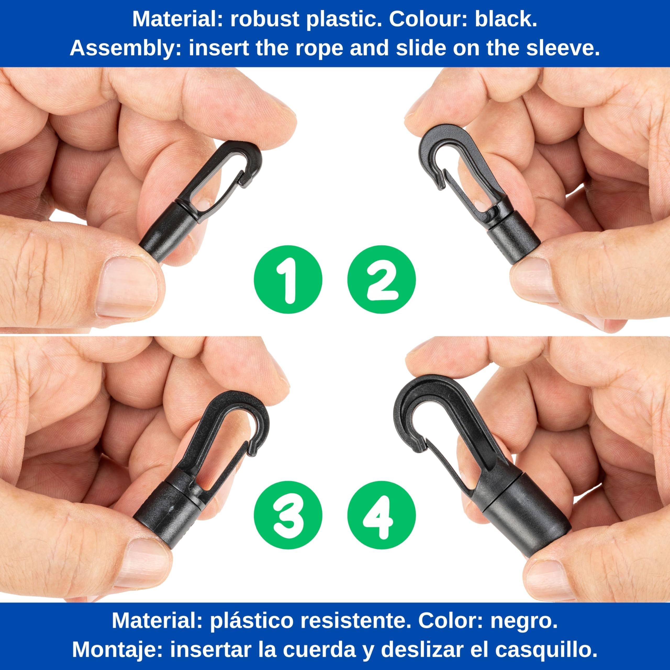 Corde Elastiche Rinforzate Con Ganci In Plastica Mm. 8X1200 10Pz