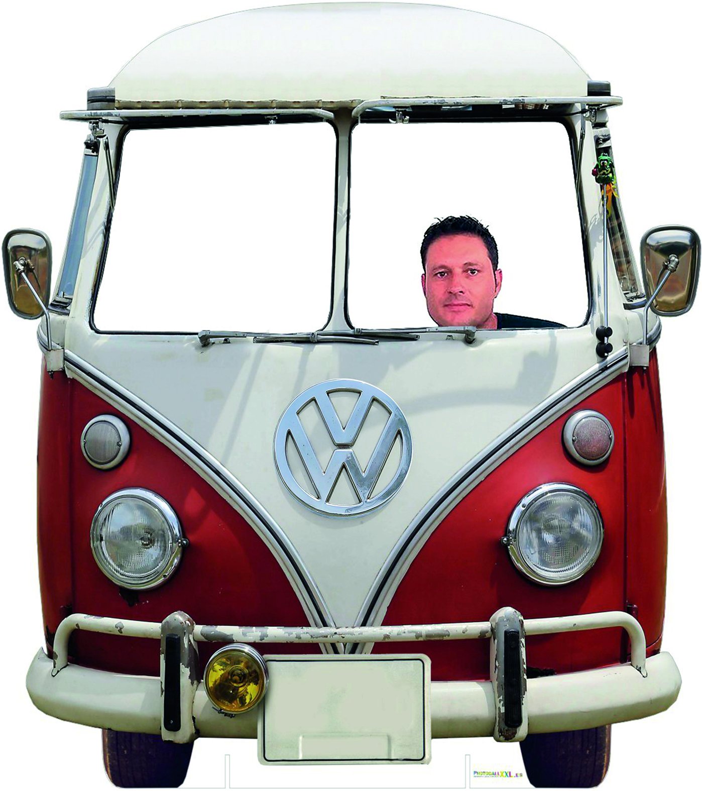 Photocall Auto 1,50 x 1,50 cm, grappige fotografie voor bruiloften, verjaardagen, evenementen, robuust, origineel, fotocall met twee poten voor uitstekende ondersteuning