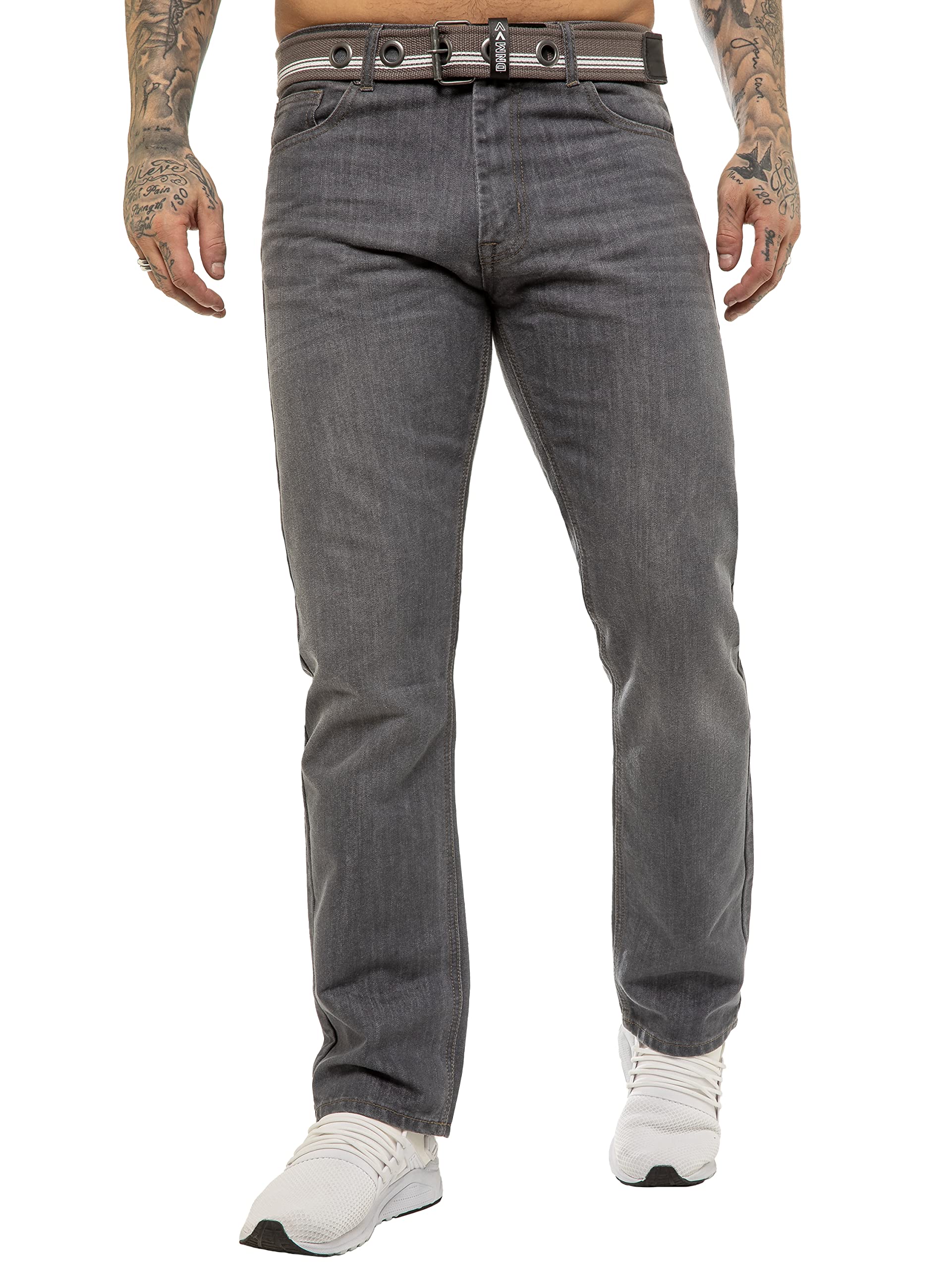 989Zé Enzo Men's Grey Straight Leg Jeans Regular Fit Denim Trouser Pants Uk Ez399 44W / 34L