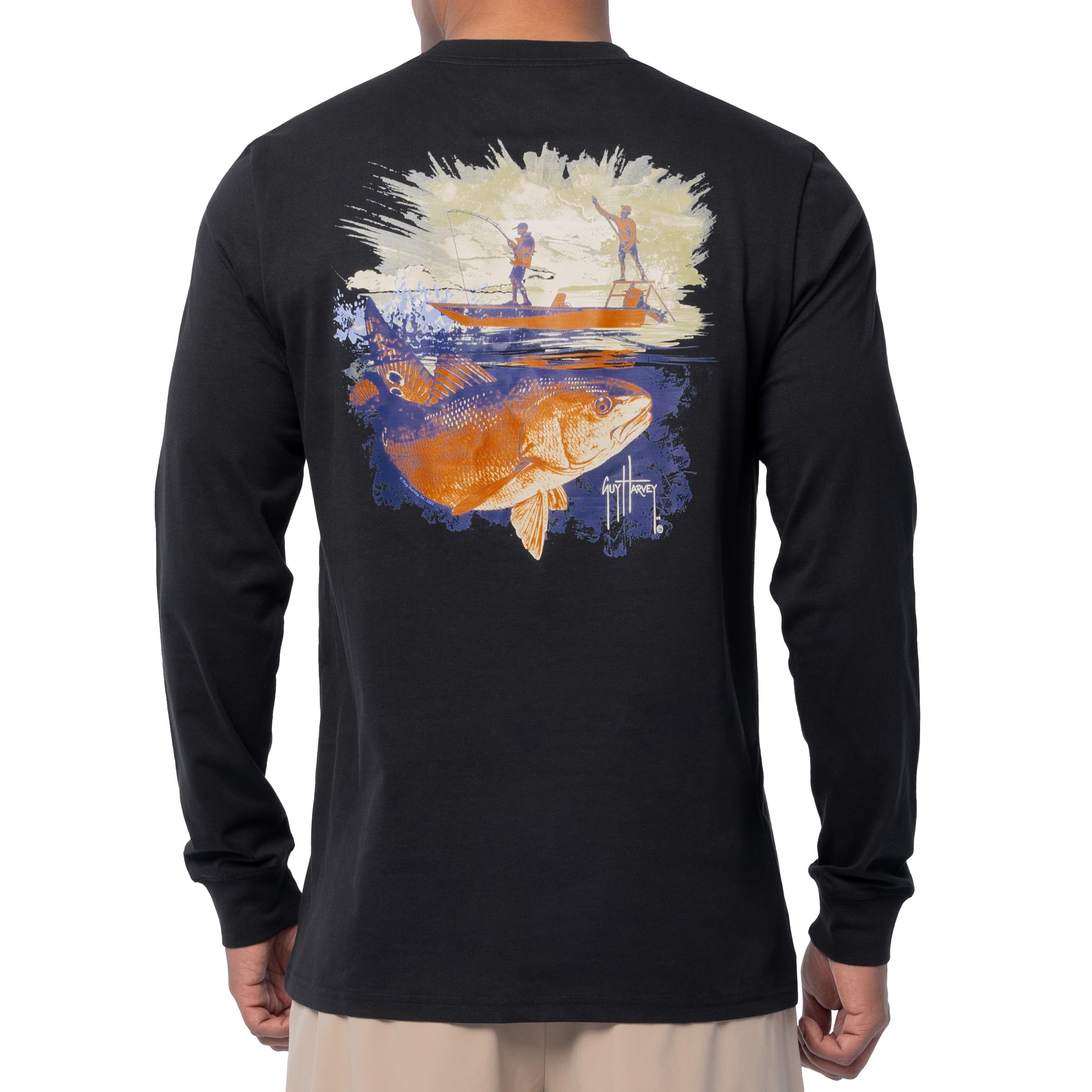 Guy Harvey Men’s Long Sleeve OG Cotton Graphic T-Shirt