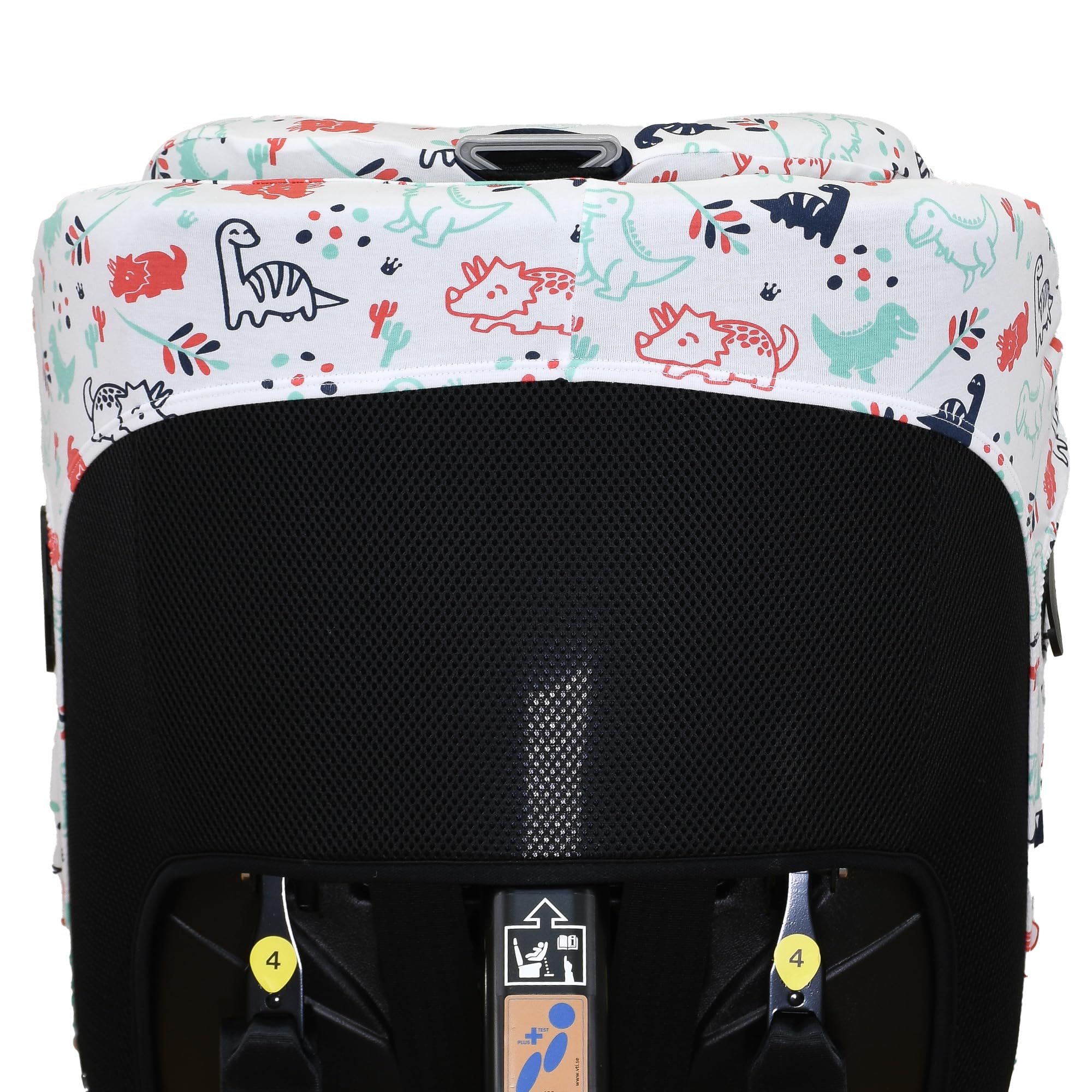 JYOKO Sitzbezug kompatibel mit Axkid Minikid 4, 4 Pro, Minikid MAX, Movekid und Move aus weicher und atmungsaktiver Bio-Baumwolle für maximalen Komfort Ihres Babys (Dino Party)