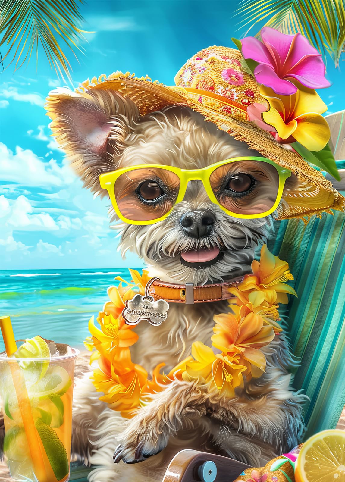 Bullglesup Puzzles for Adults 1000 Pieces, Dog in Sunglasses Jigsaw with Poster Letter on Back, Unique Pieces Fit Well No Dust (27.5"x19.6") โ image 1