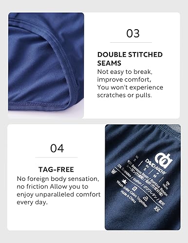 Miniatura 6 de DAVID ARCHY Calzoncillos para hombre Modal sin bragueta bolsa de soporte suave y cómodo para hombre, paquete de 4