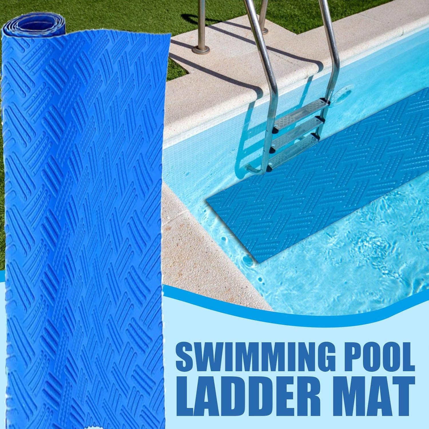 スイミングプール用ステップマット 滑り止め保護プール階段パッドライナー 滑り止めテクスチャステップマット保護パッド 23x90cm Aeugo 最大56 Offクーポン