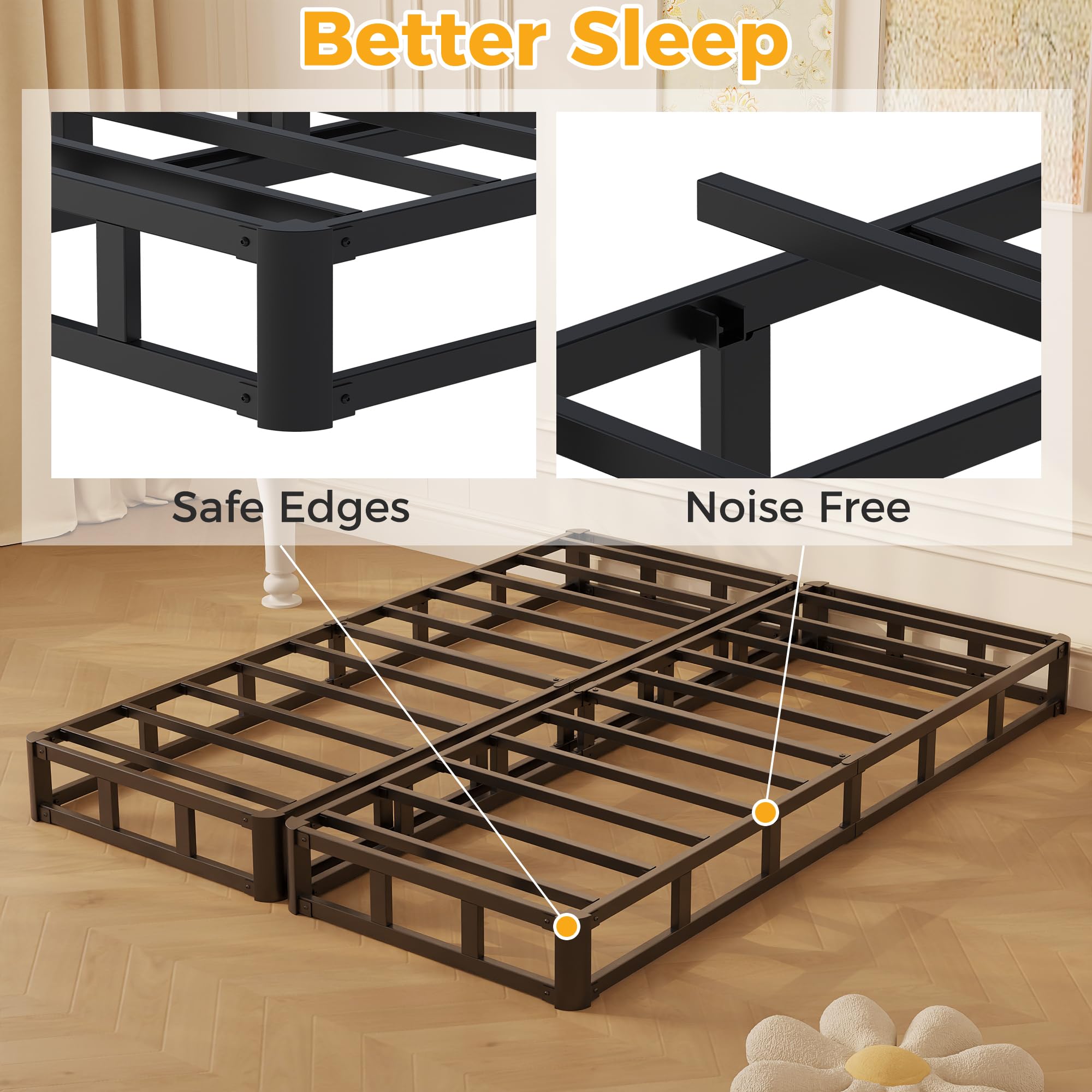 Best Split Queen Box Spring Picks for 2026 1 Maenizi Split Queen Box Spring 3 Inch Low Profile with Fabric Cover — product photo