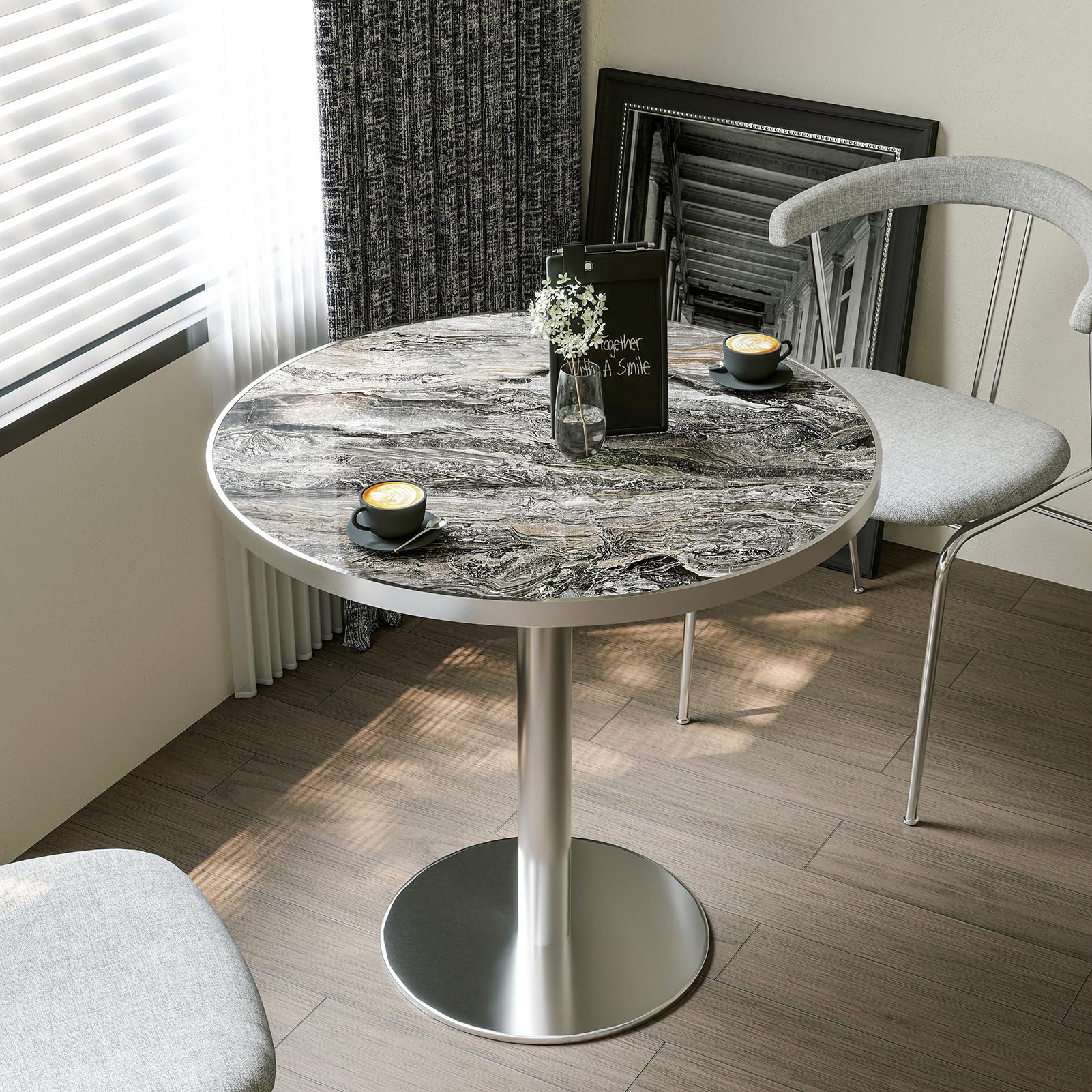 31.5'' Tulip Table, Round Dining Table with Sintered Stone Tabletop