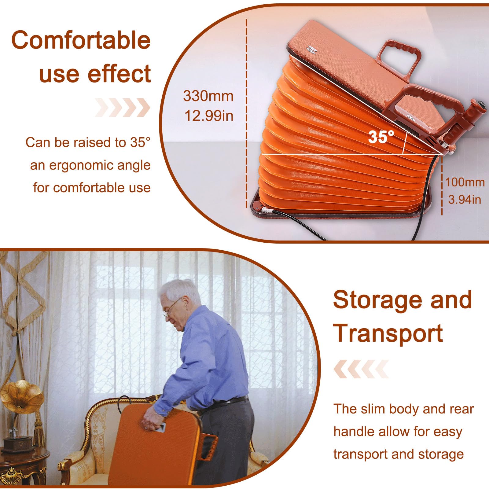 SHAHRYAR Coussin Releveur De Chaise Relevable Ascenseur Électrique,avec Poignées De Transport, avec Accoudoirs De Sécurité, Angle De Levage Jusqu'À 35°,pour Canapé Et Chaise