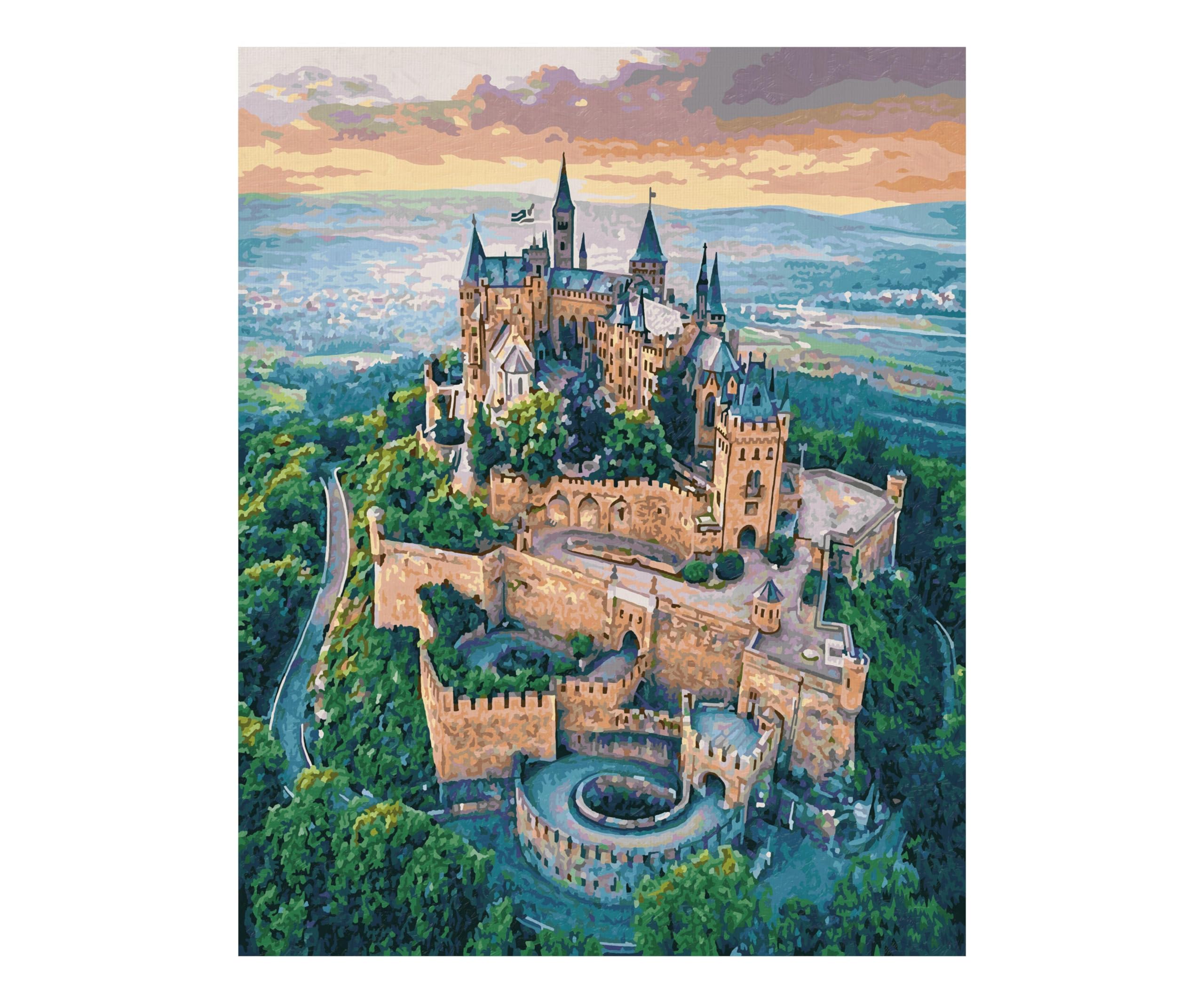 Schipper 609130882 - Dipingere con i Numeri, Burg Hohenzollern, Pittura per Adulti, pennelli e Colori acrilici, 40 x 50 cm