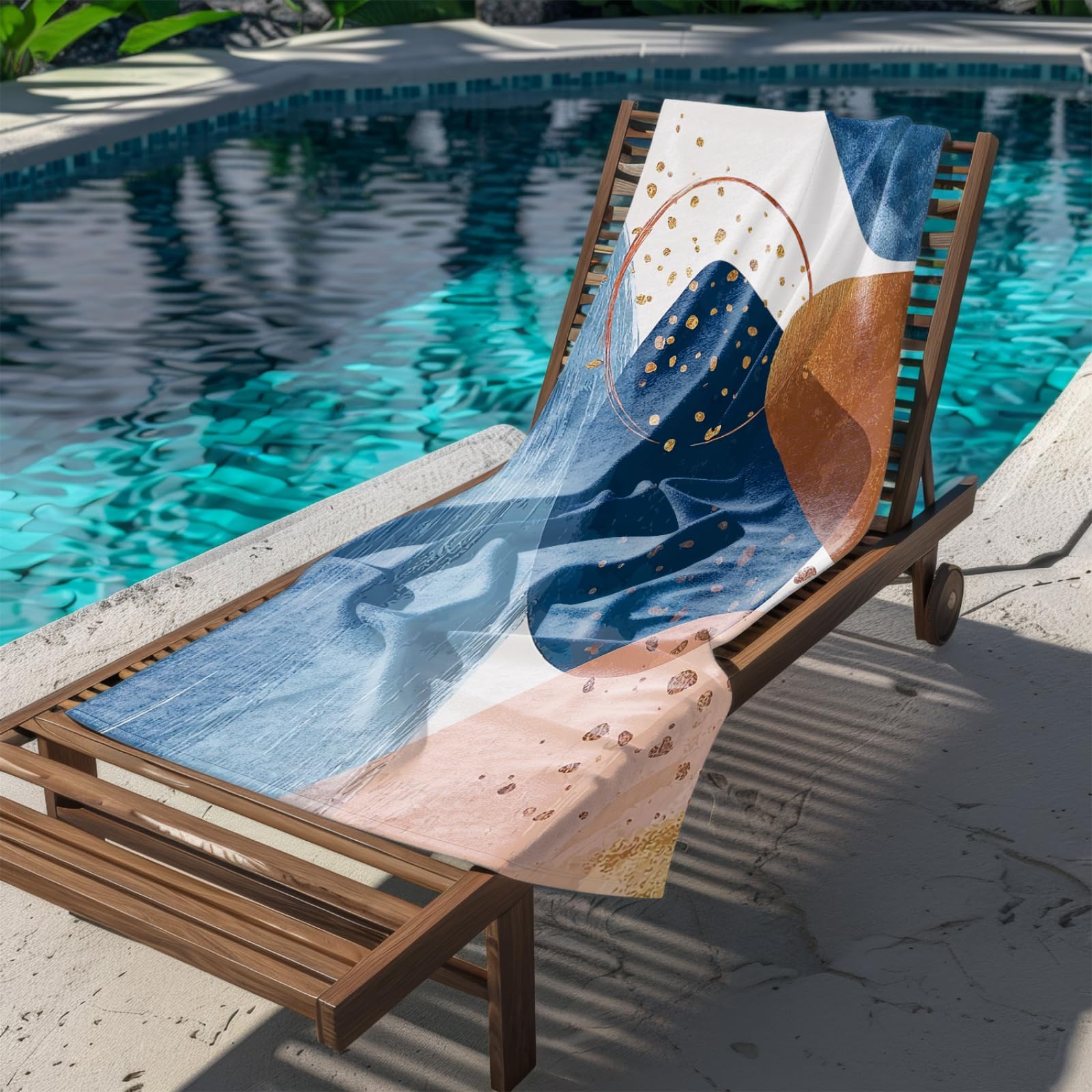 Générique Serviette de Plage 90X180 Graffiti Bleu Foncé Brun