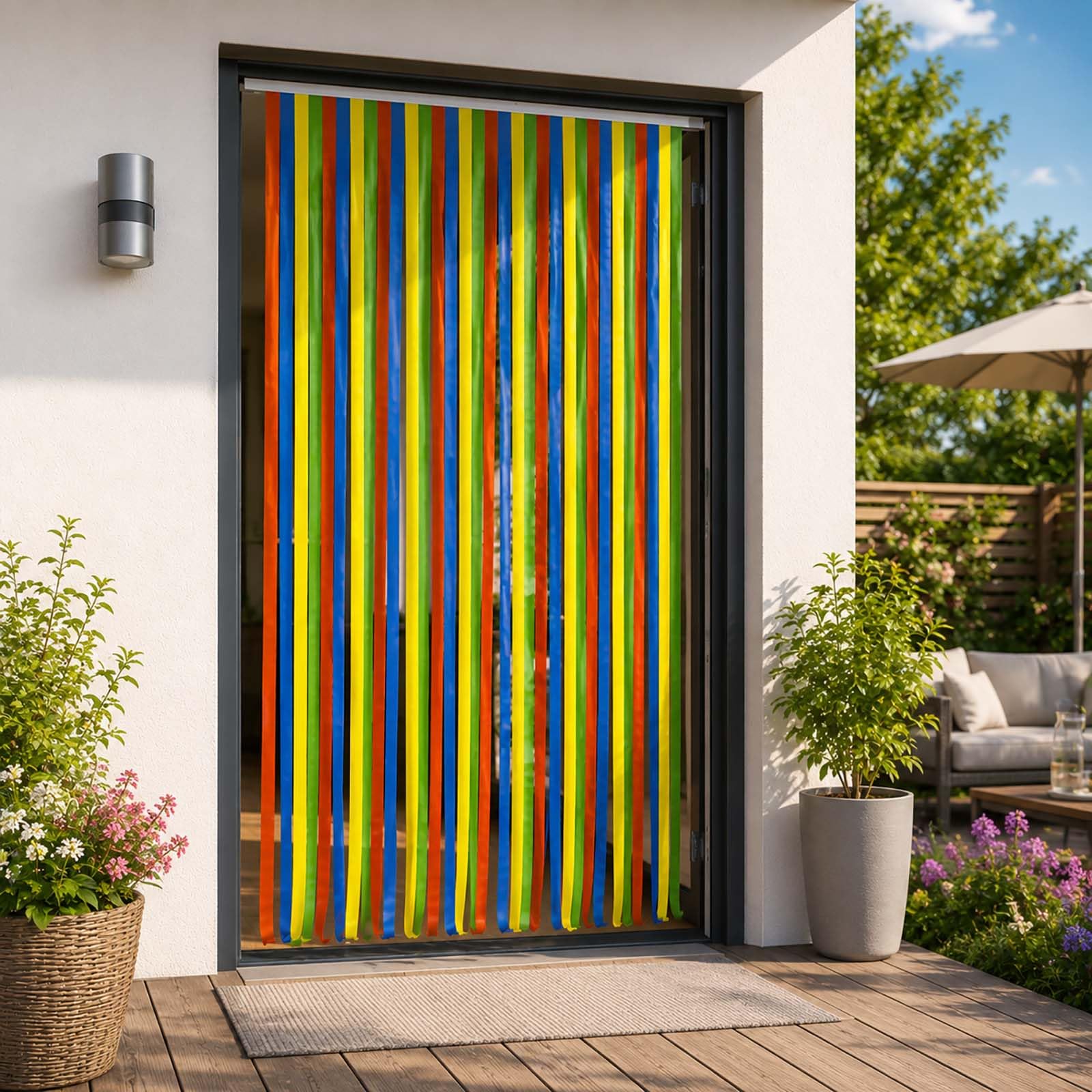 BURI 12x Tür Streifenvorhang Insektenschutz 90x200 cm Sichtschutz Kunststoff