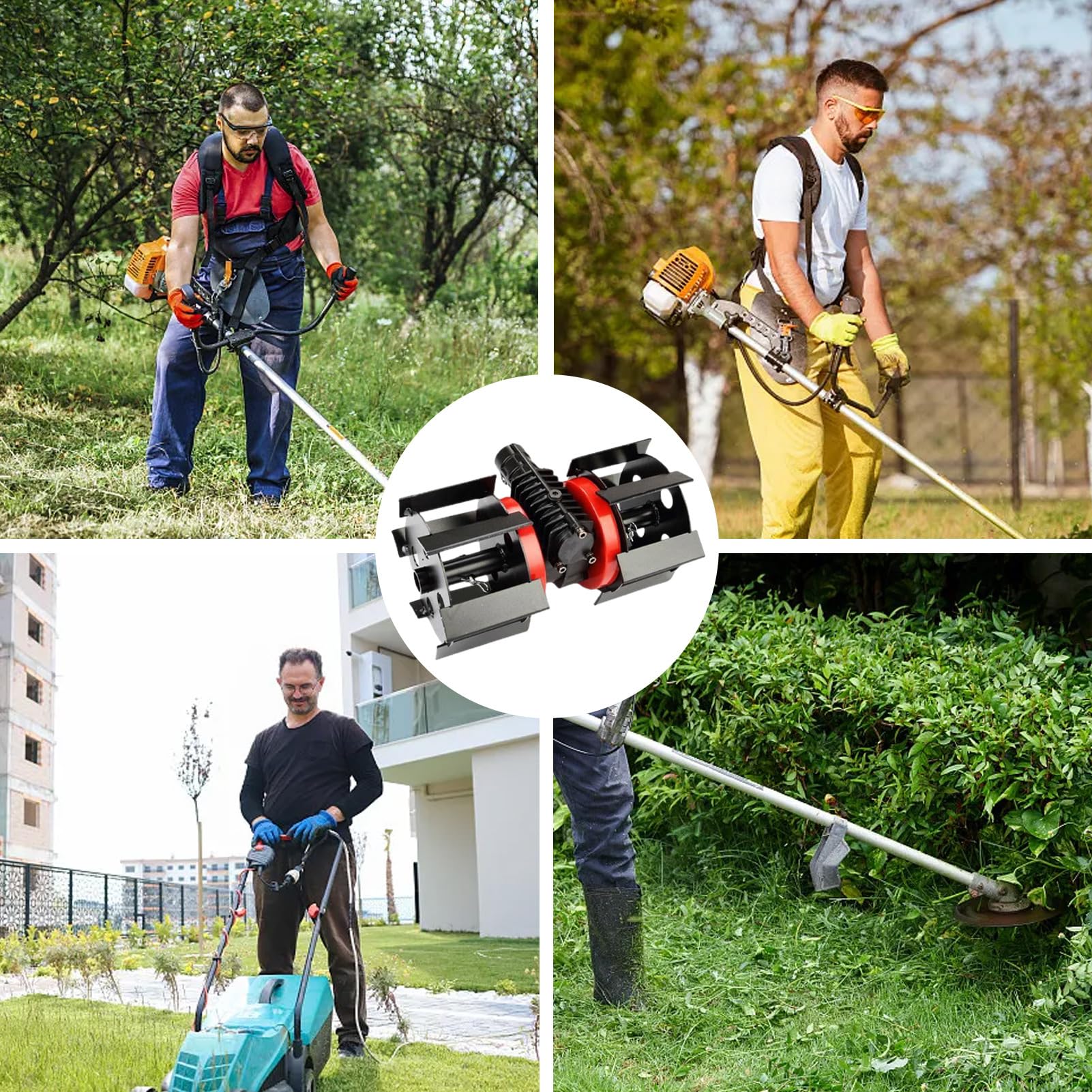 Rueda para cortacésped | Cabezal de rueda para cortacésped de labranza profunda, herramienta agrícola eficiente para cultivos, viveros, invernaderos de verduras y jardines