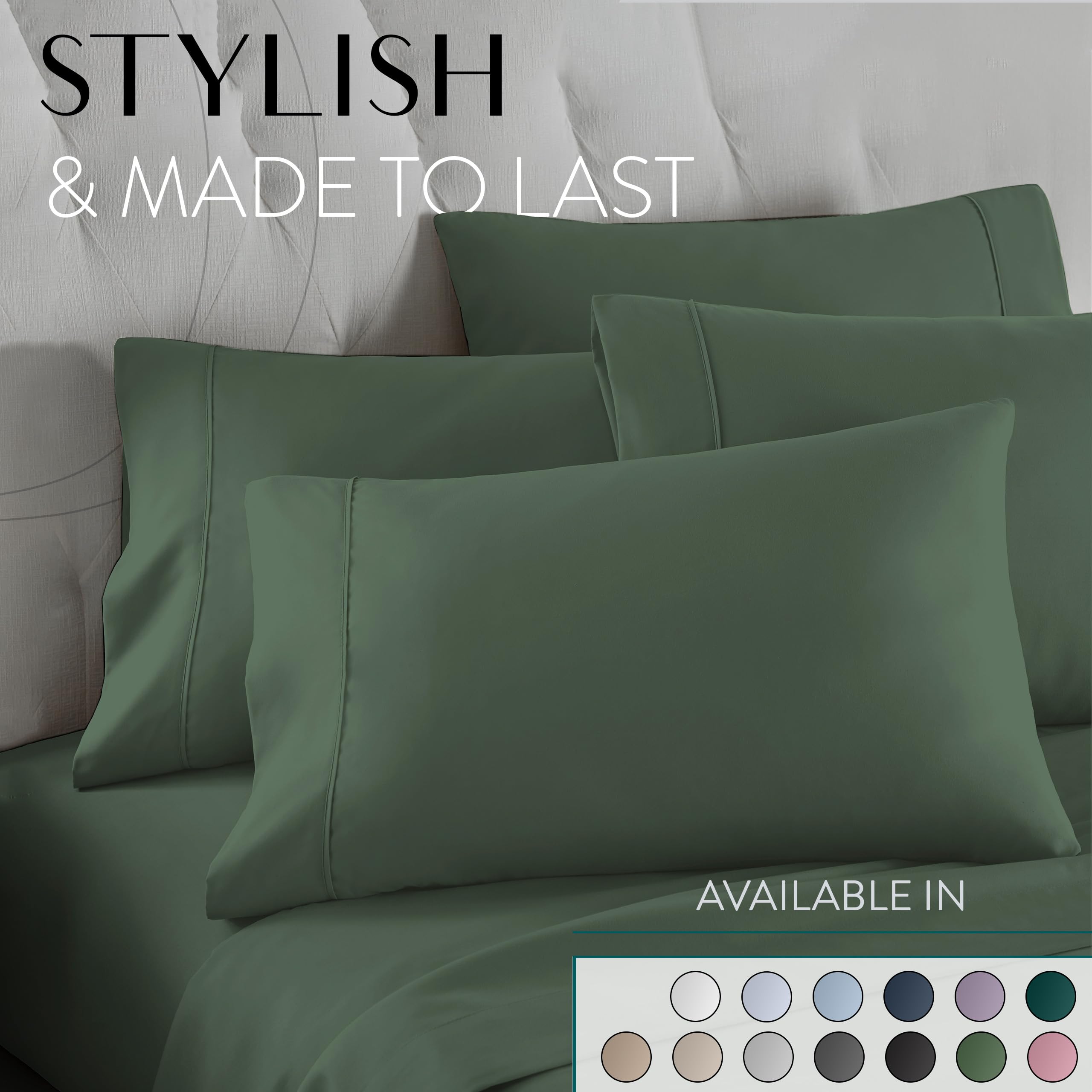 Danjor Linens Queen Sheet Set 6 Piece Set Including 4 Pillowcases Deep Pockets Breathable