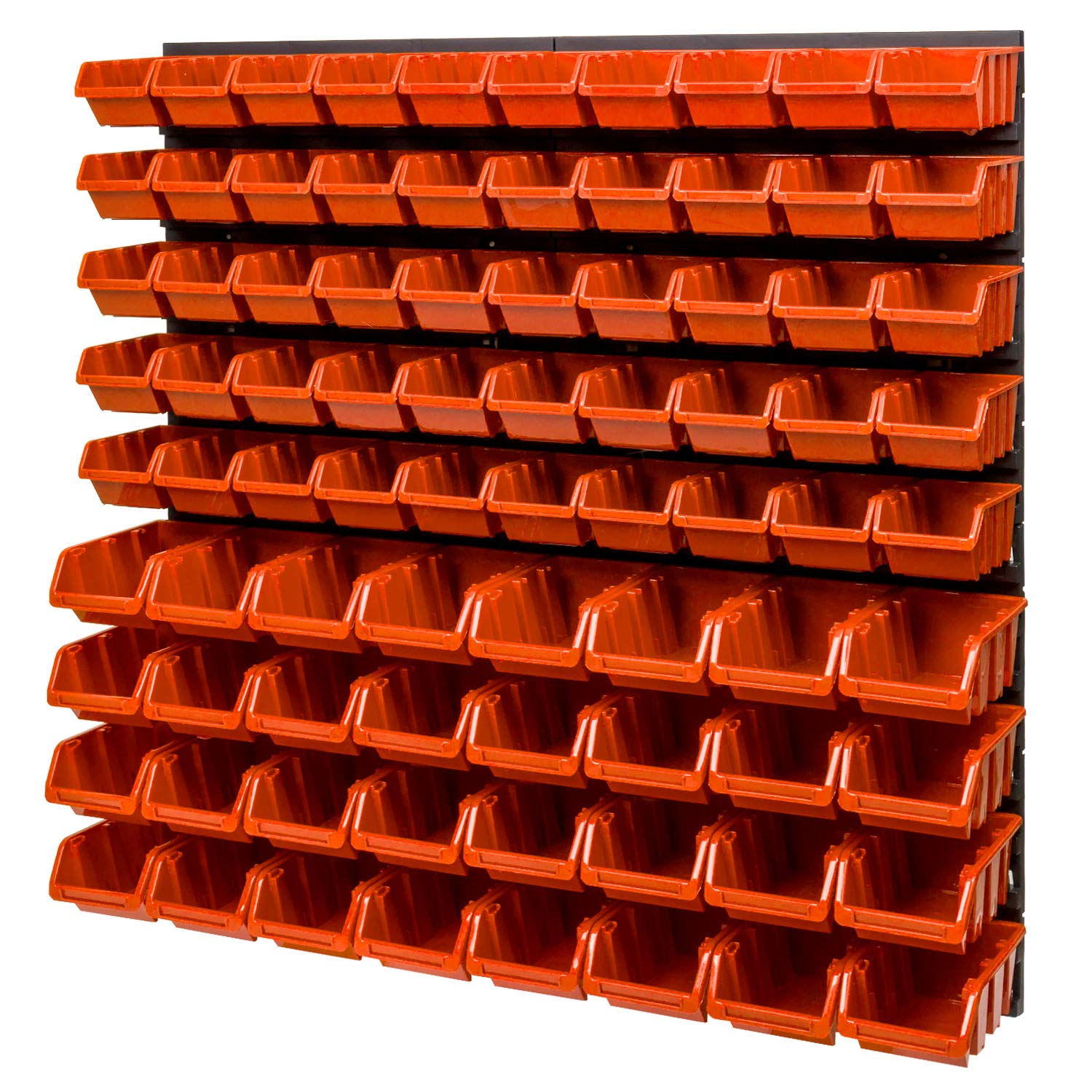 PAFEN Stacking Boxes, Wall Shelf, 772 x 780 mm, Storage System, Viewing Storage Boxes, Bulk Shelf, Wall Plates, Pack of 82, Orange Boxes