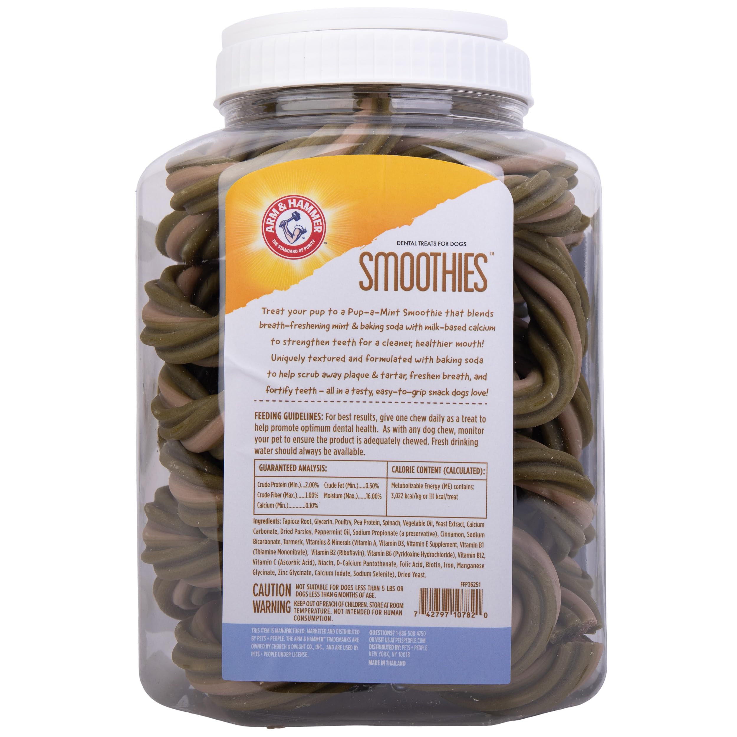 Arm & Hammer for Pets Smoothies Dental Treats for Dogs with Baking Soda and Calcium, Help Fight Bad Breath, Plaque & Tartar without Brushing, Mint, Ring Shaped, 32 Pcs (Packaging may vary) - image 7