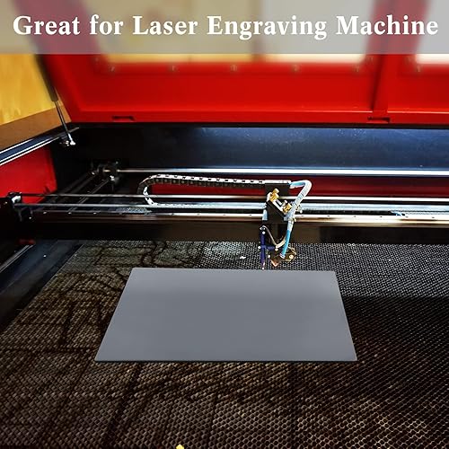 Miniatura 5 de Tondiamo 2 hojas de sellos de goma para máquina de grabado láser, sello de goma A4 para cortador láser suave para hacer sellos, 0.08 pulgadas (gris