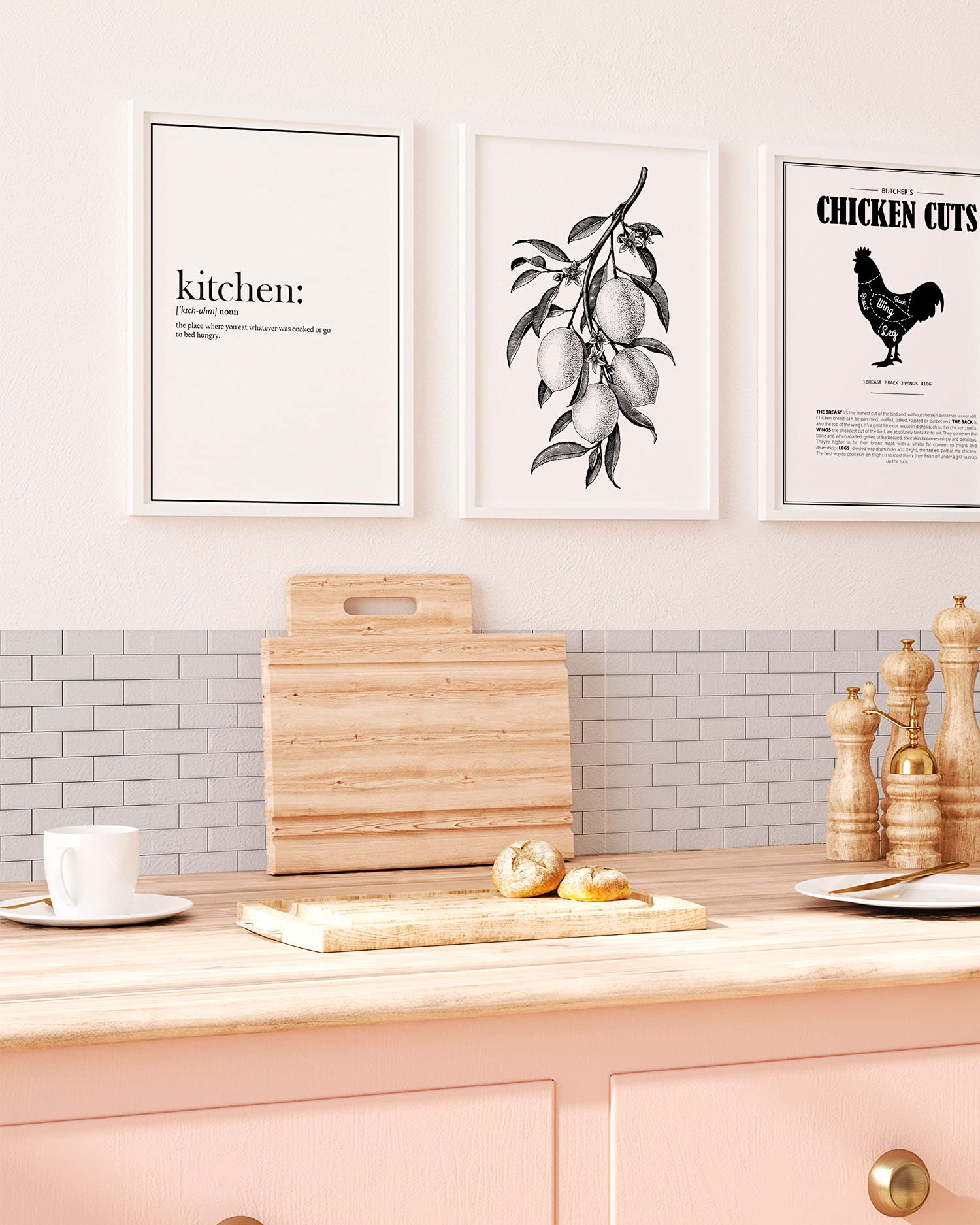 Panorama Frente de Cocina Adhesivo - Modelo Azulejo Ladrillo Blanco 60x200 cm - Vinilo Protector de Pared para Salpicaduras - Cenefa Decorativa Resistente al Calor y Agua