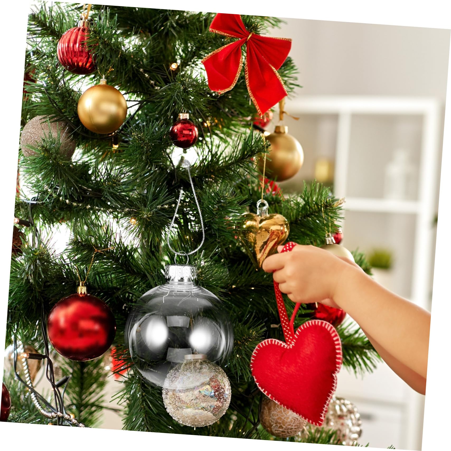 20pezzi Palline di Natale Trasparenti Decorative Palla per Albero Accessorio per Festa di Compleanno Palla per Albero di Natale