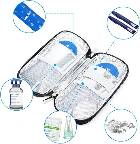 Miniatura 2 de YOUSHARES Estuche de viaje para enfriador de insulina, organizador con aislamiento para diabéticos, bolsa de refrigeración portátil para aislamiento