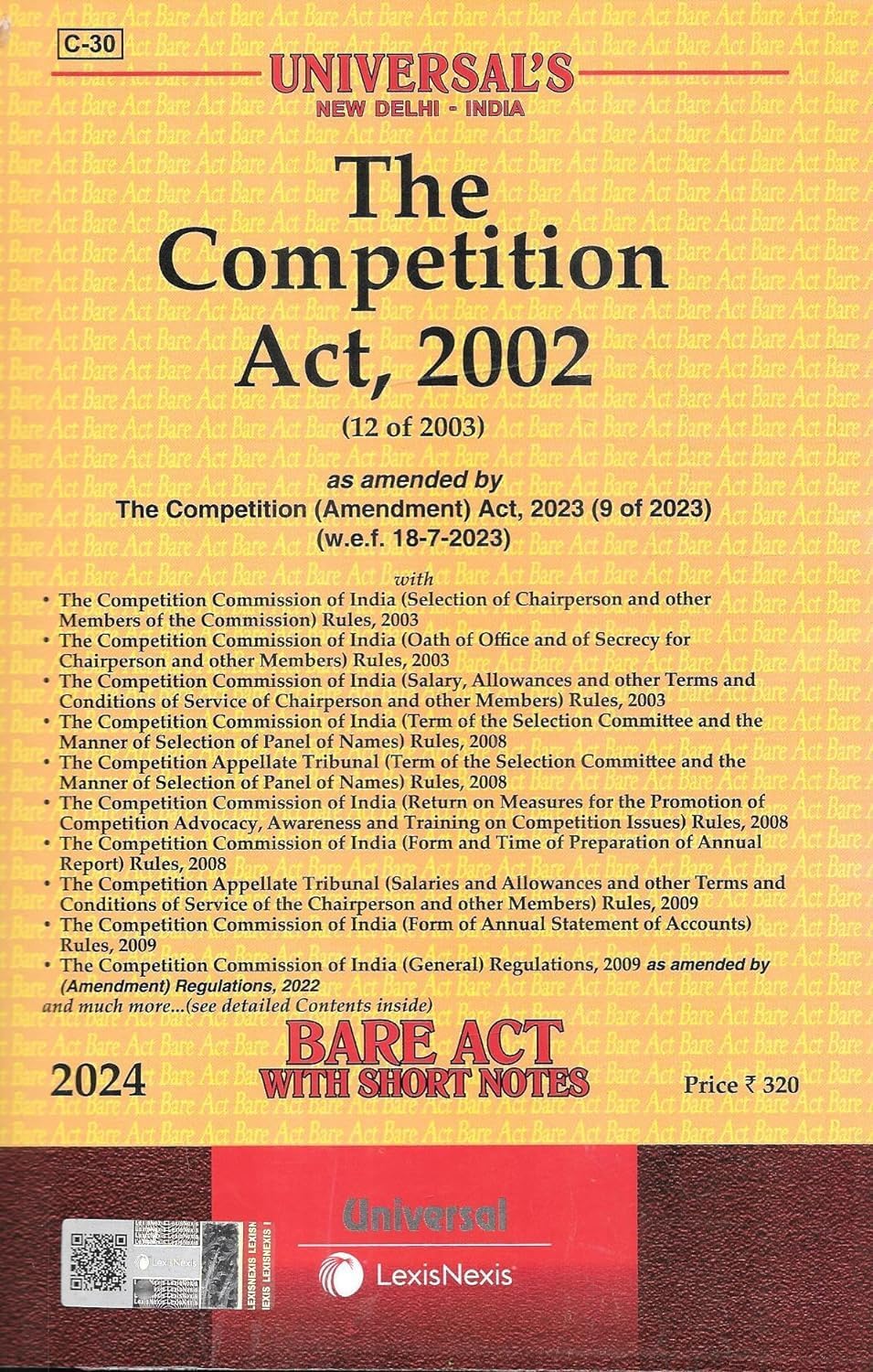 Competition Act, 2002 with allied Rules and Regulations Unknown Binding – 1 January 2023